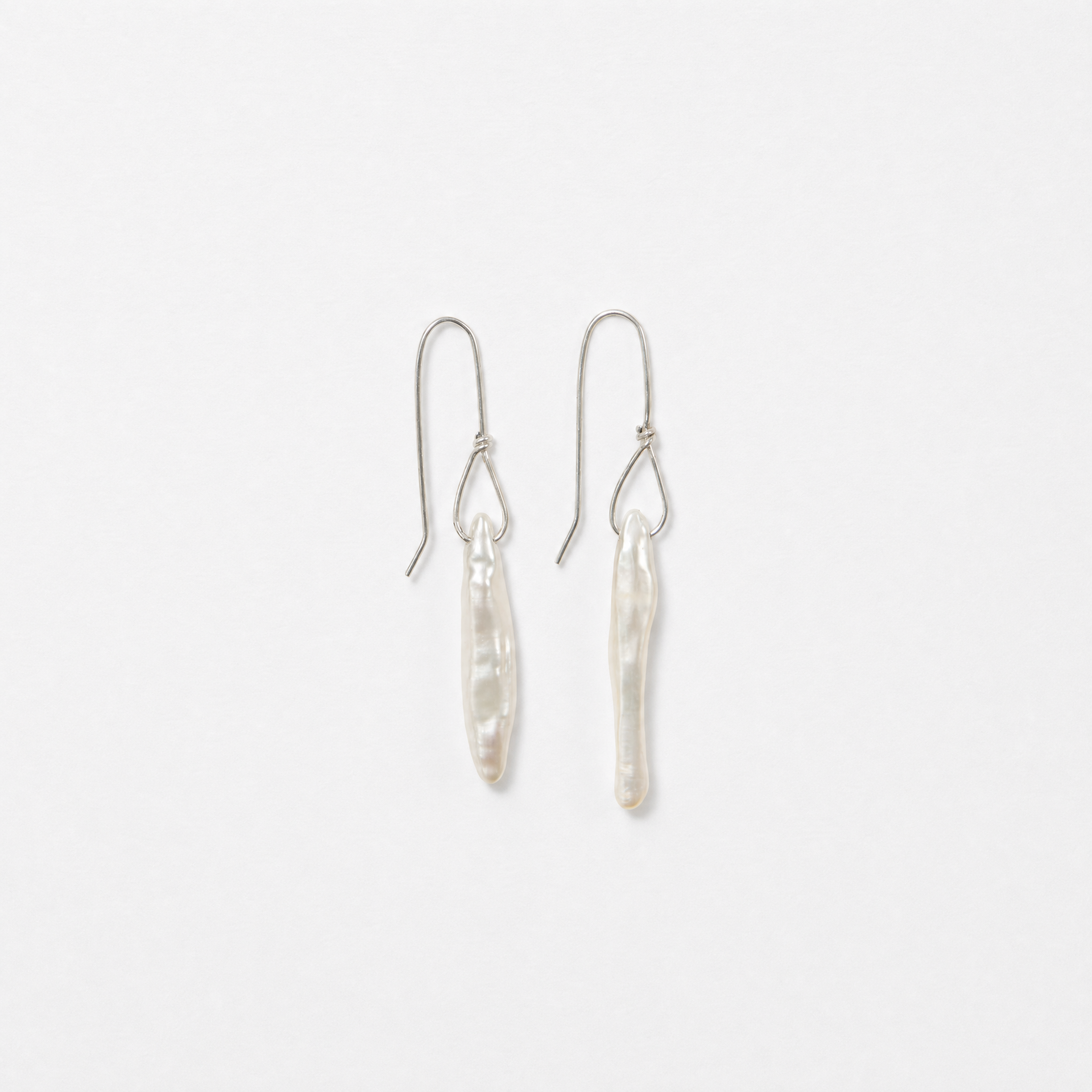 stick pearl white earrings