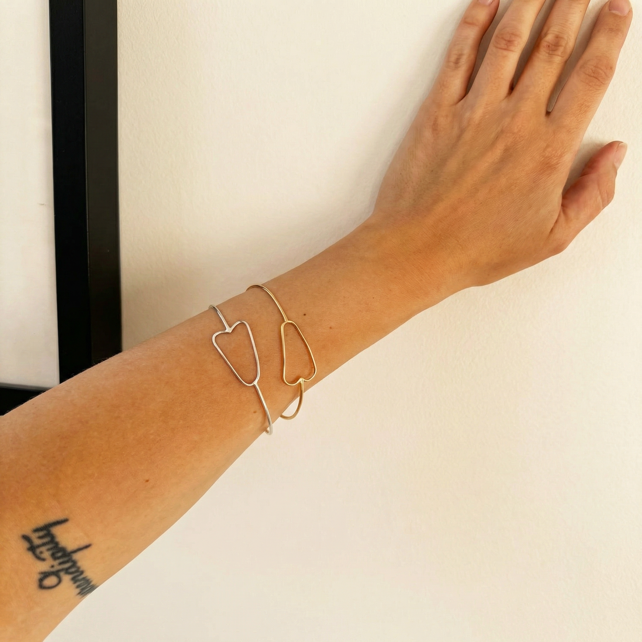 heart bangle bracelet