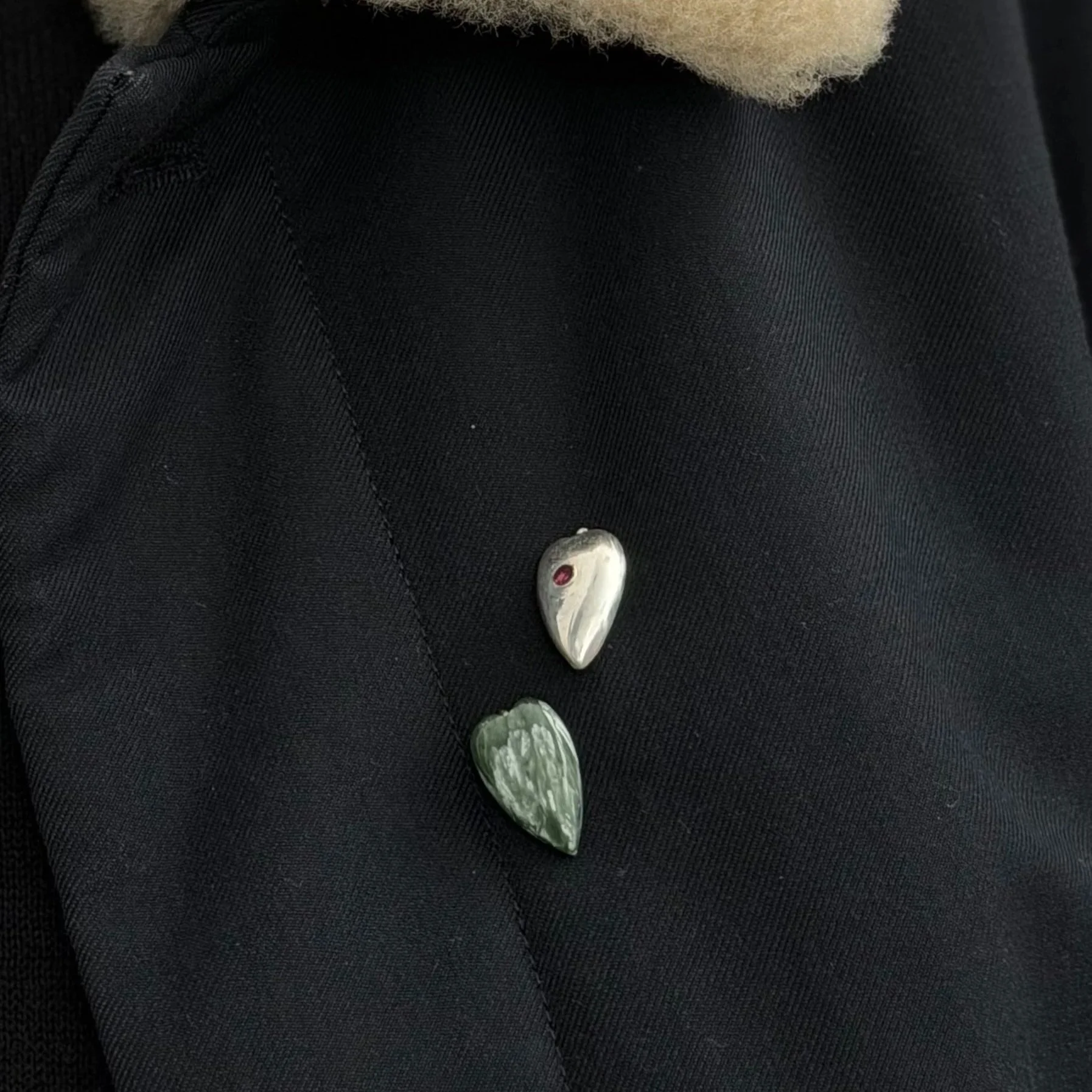 seraphinite heart pin