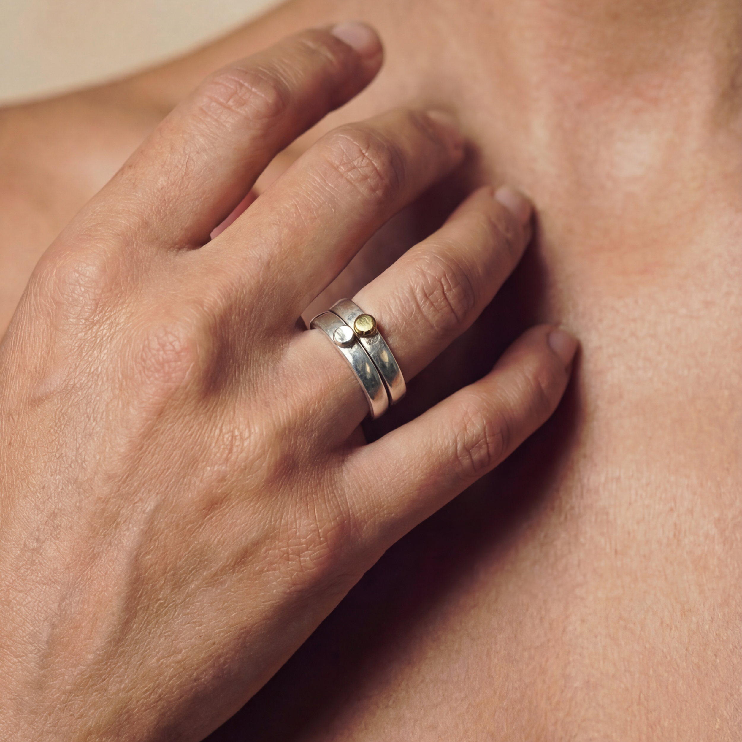 dot ring silver bronze