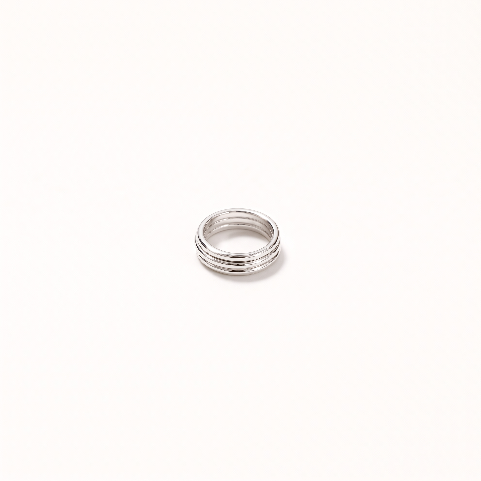three ring band silver