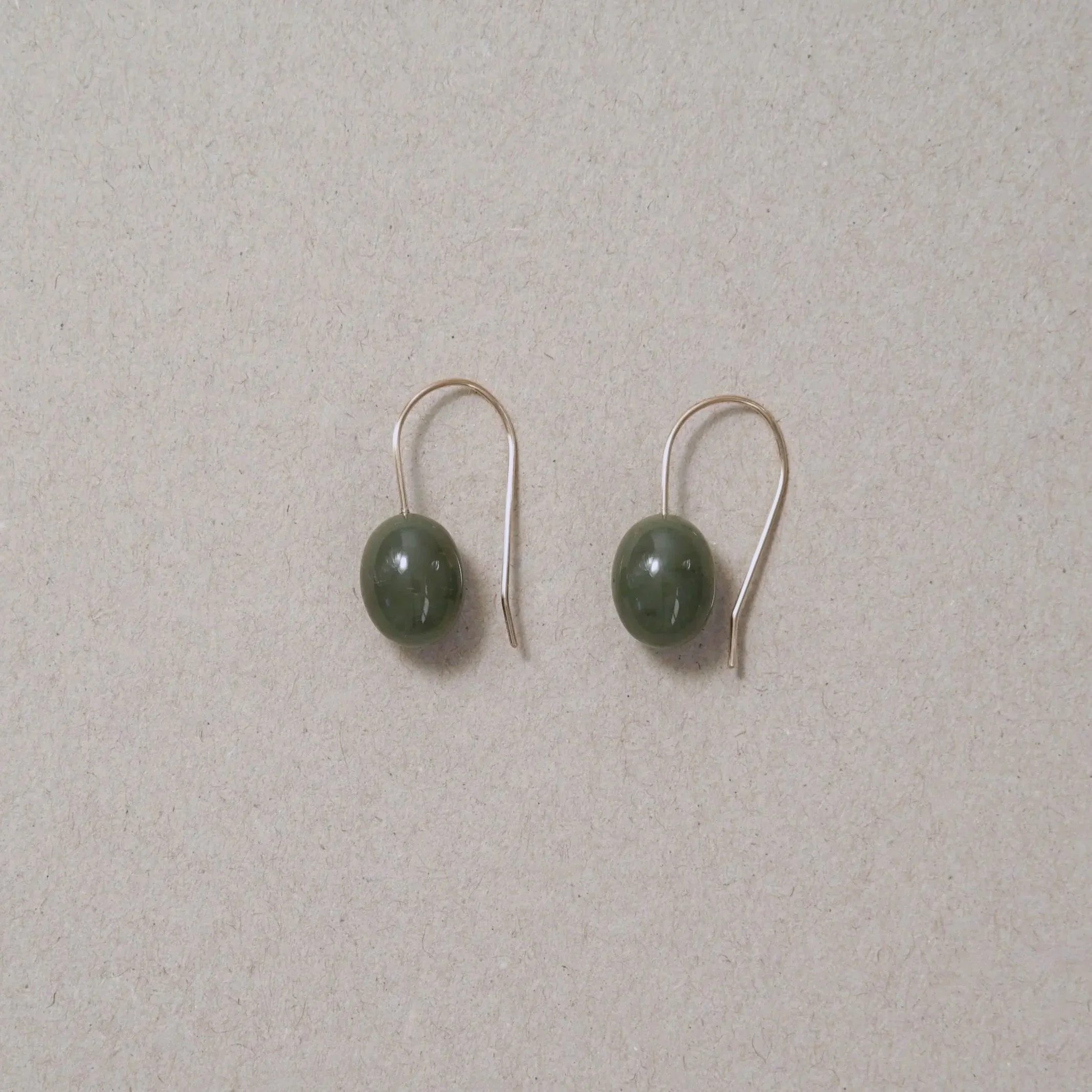 egg jade earrings