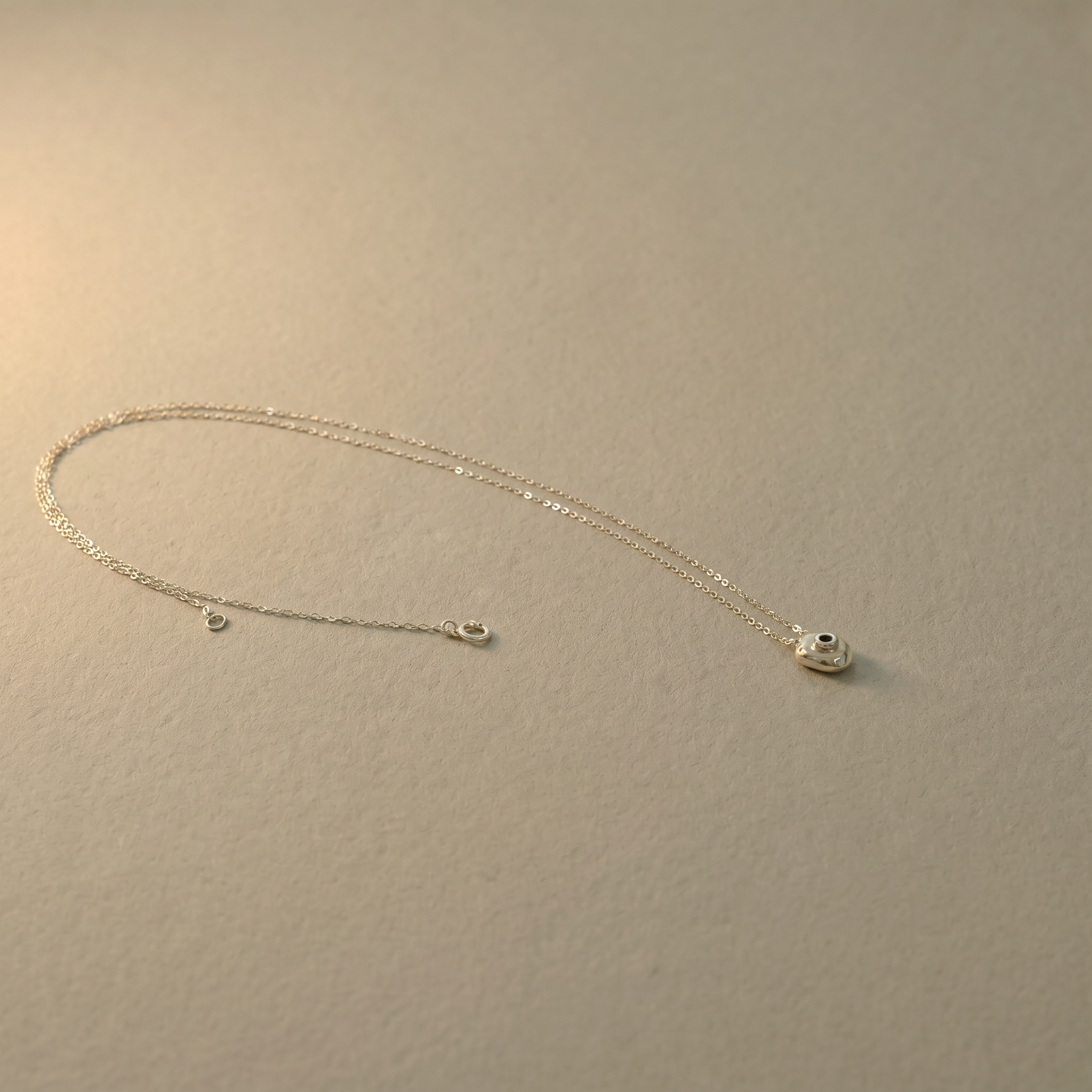 dot smoky quartz silver necklace