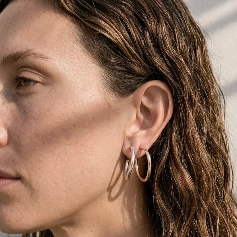 wavy hoop earrings