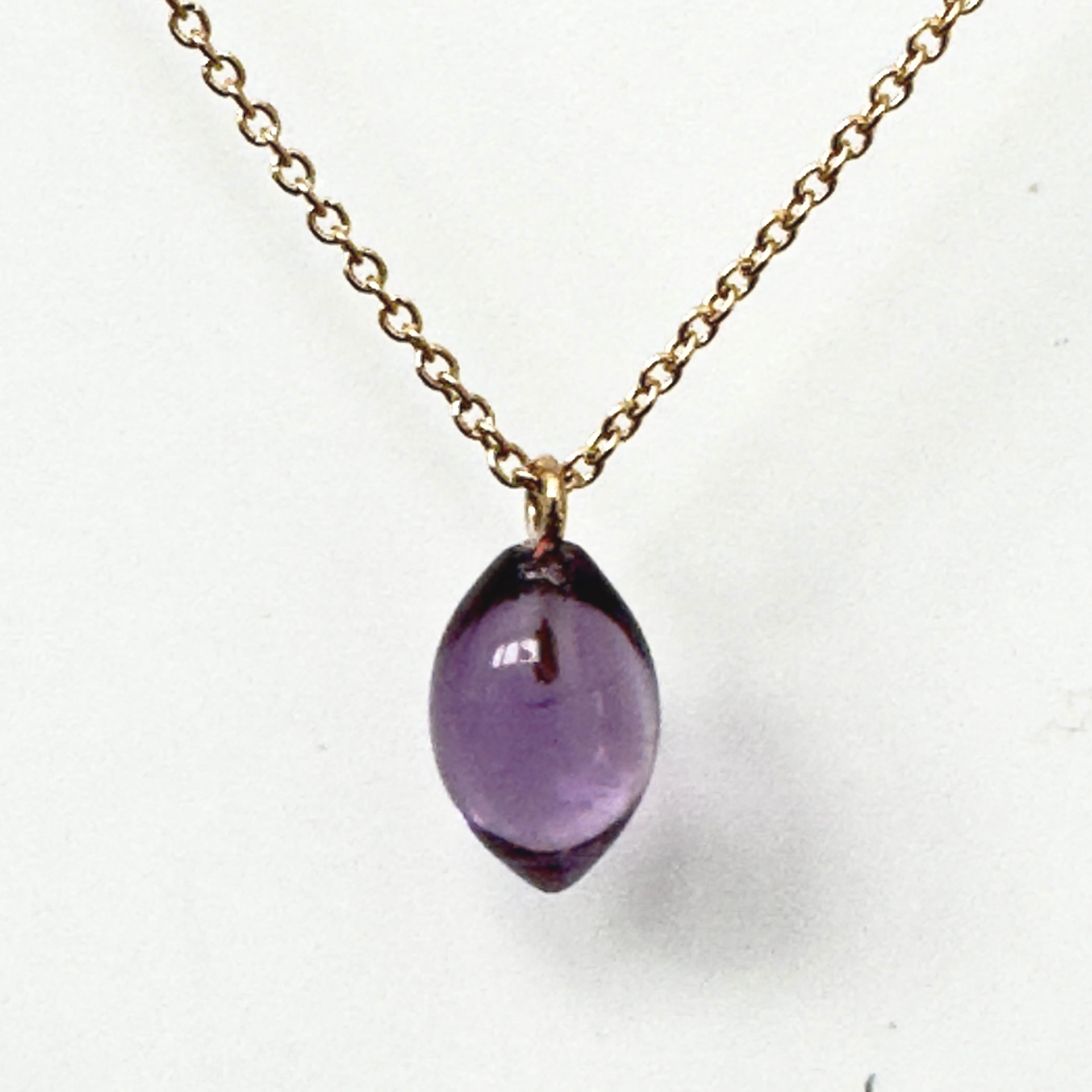 Amethyst chain pendant necklace