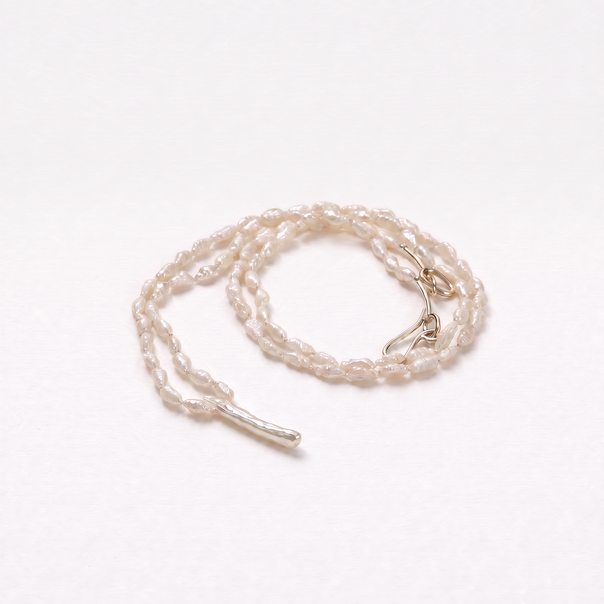 vintage rice pearl necklace