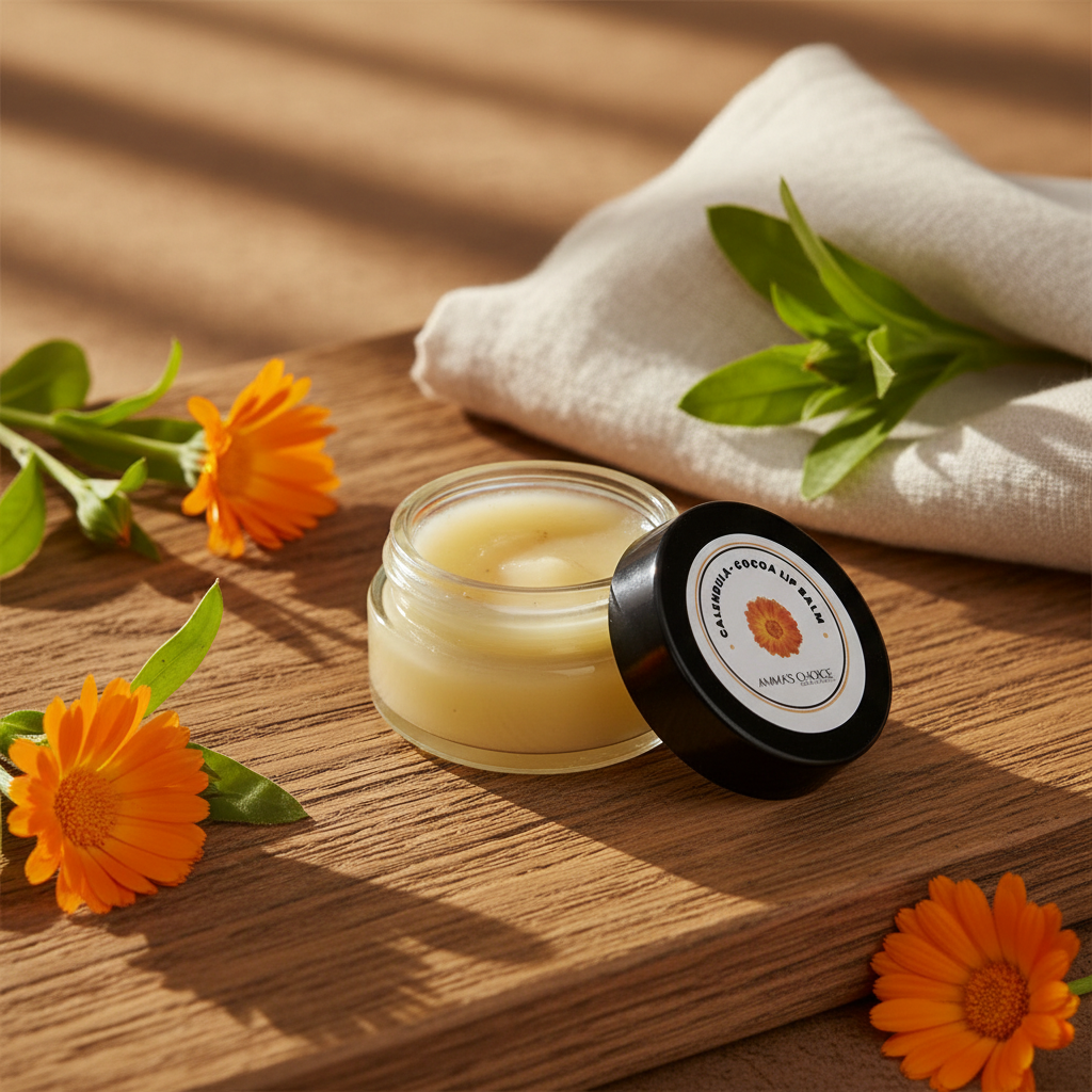 Calendula-Cocoa Lip Balm with marigolds 2.png