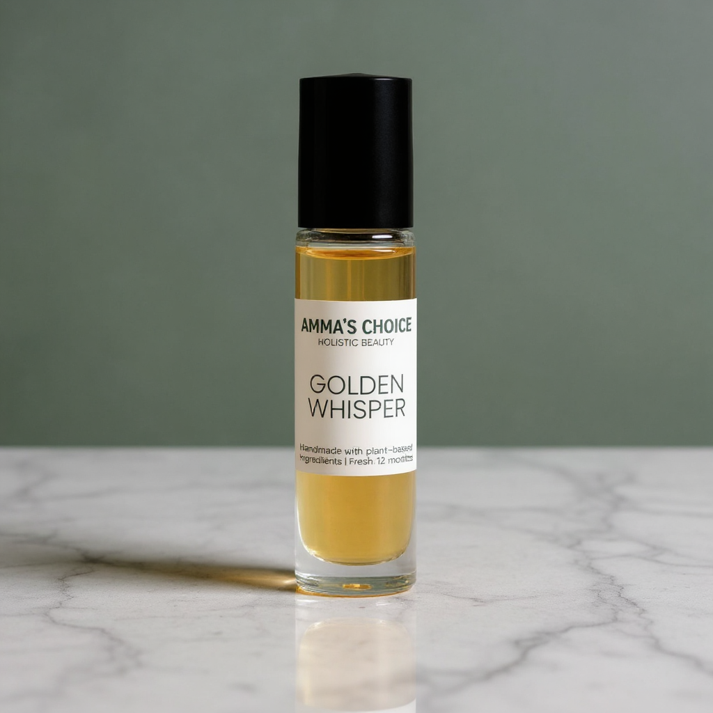 Golden Whisper perfume oil with soft green background.png