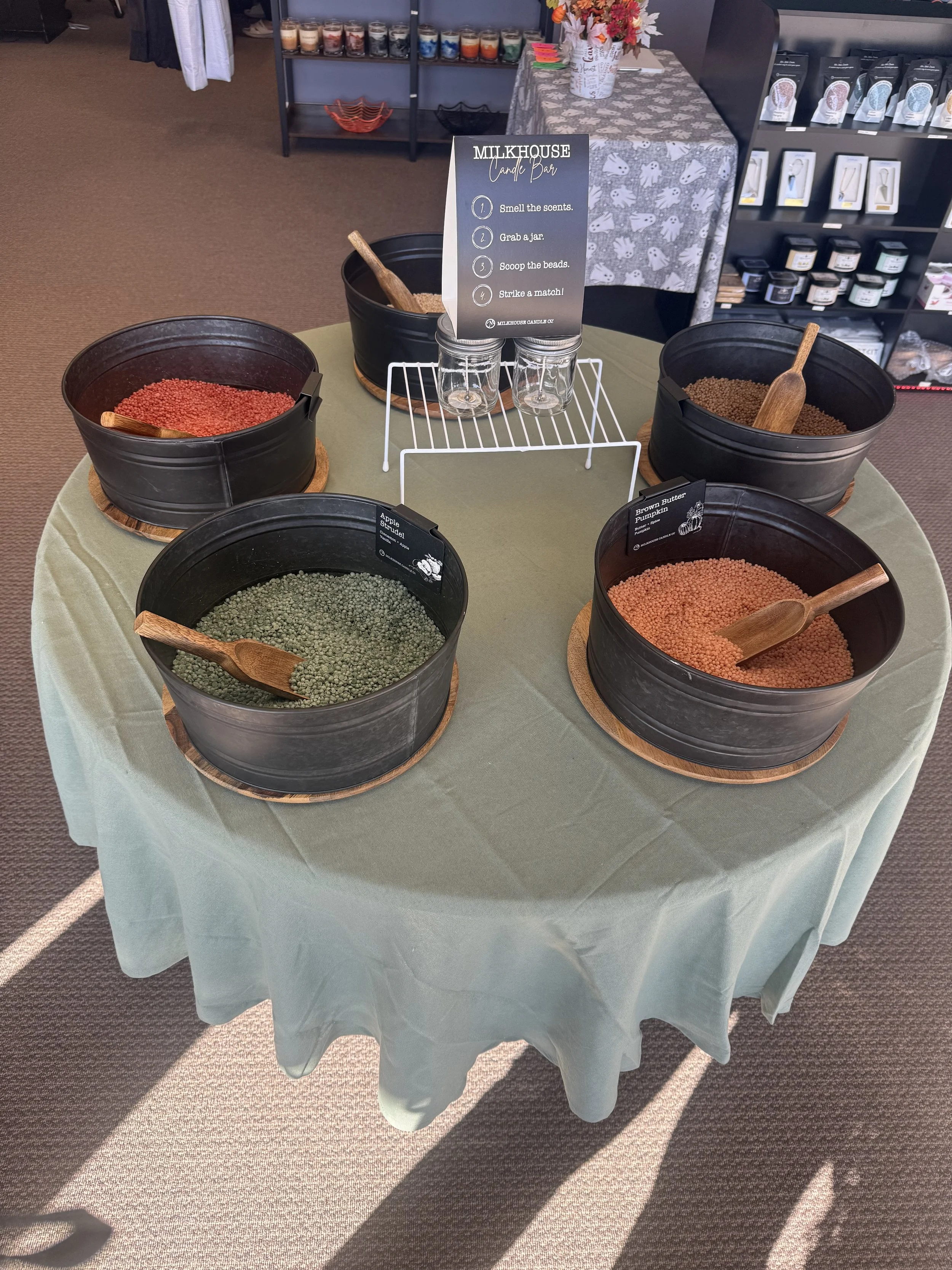 Candle bar bead table at Mountain Vista in Sterling, Colorado