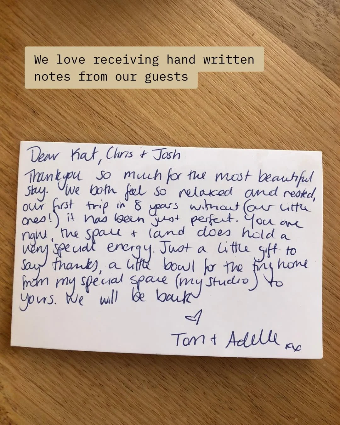 Tom and Adelle had the bath, the stars, and the full Mullumbimby experience.

&ldquo;It was exactly what we didn&rsquo;t know we needed.&rdquo;

That one sits with us because it's the honest version of what Butterfly Lane does - it gives people the k