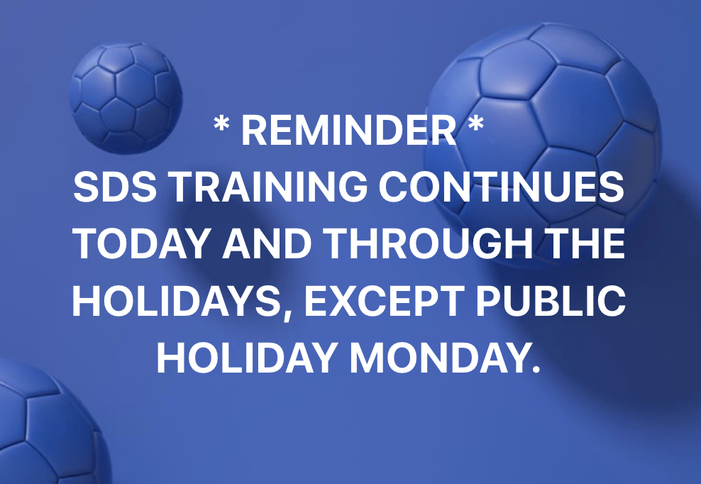 SDS TRAINING CONTINUES