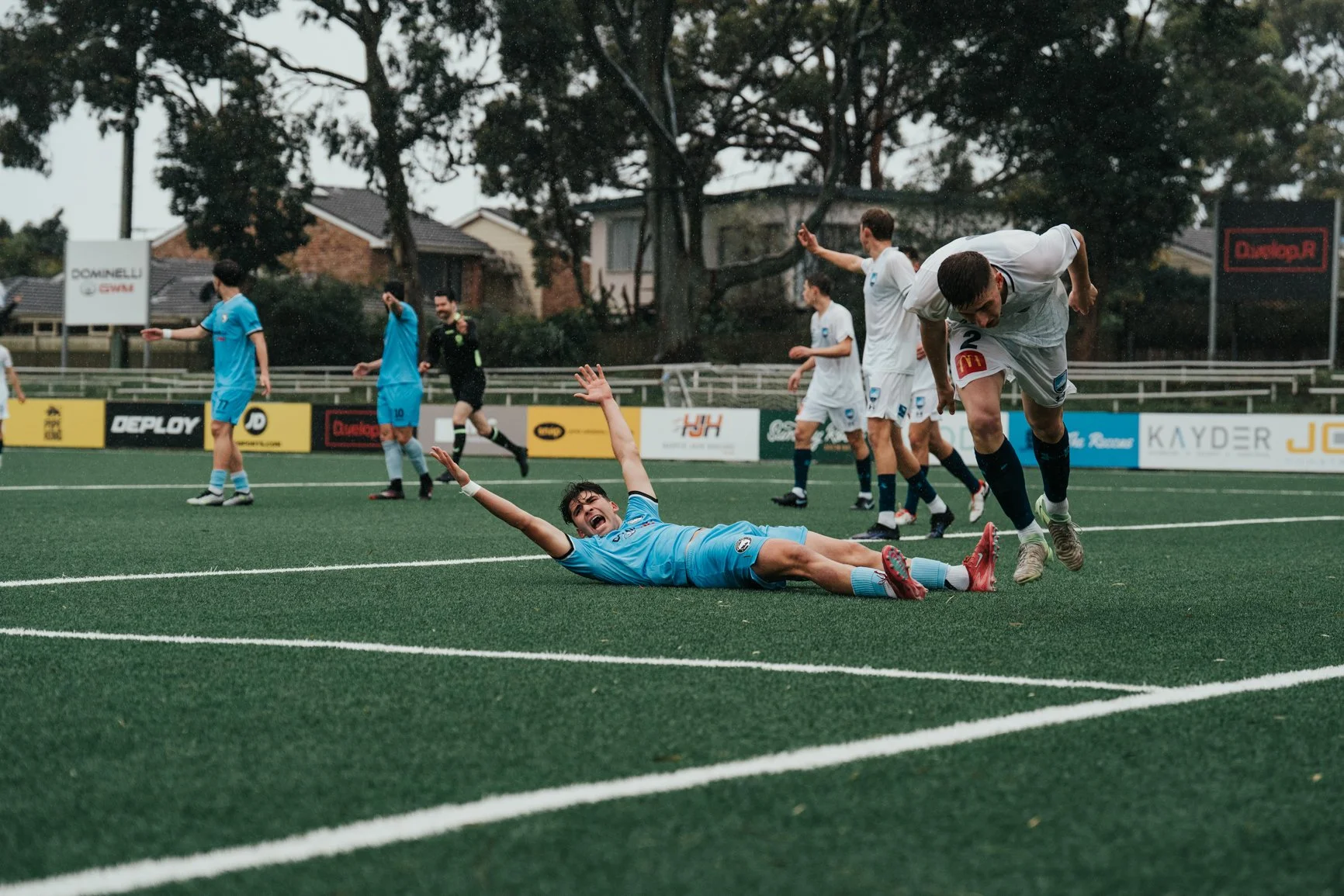 Matthew Jackson appealing for what should’ve been a penalty…