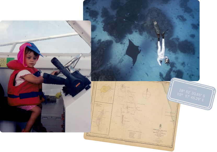 Onika, ocean photographer and freediver who grew up at the Abrolhos Islands