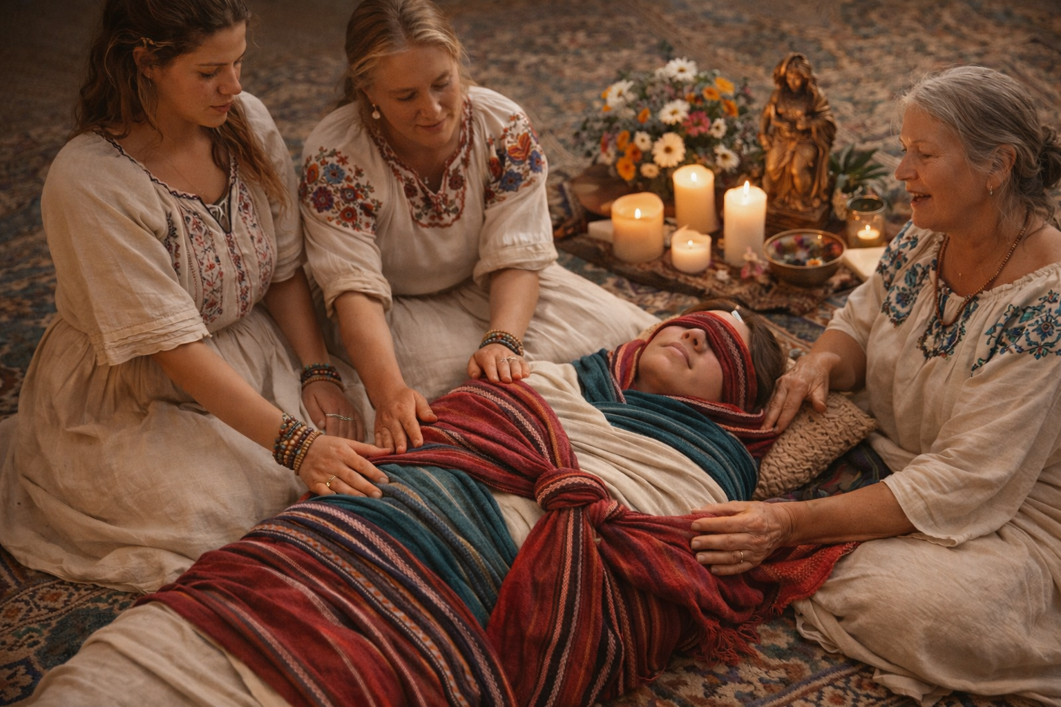 TEACHING SWADDLING, CLOSING of the BONES CEREMONY