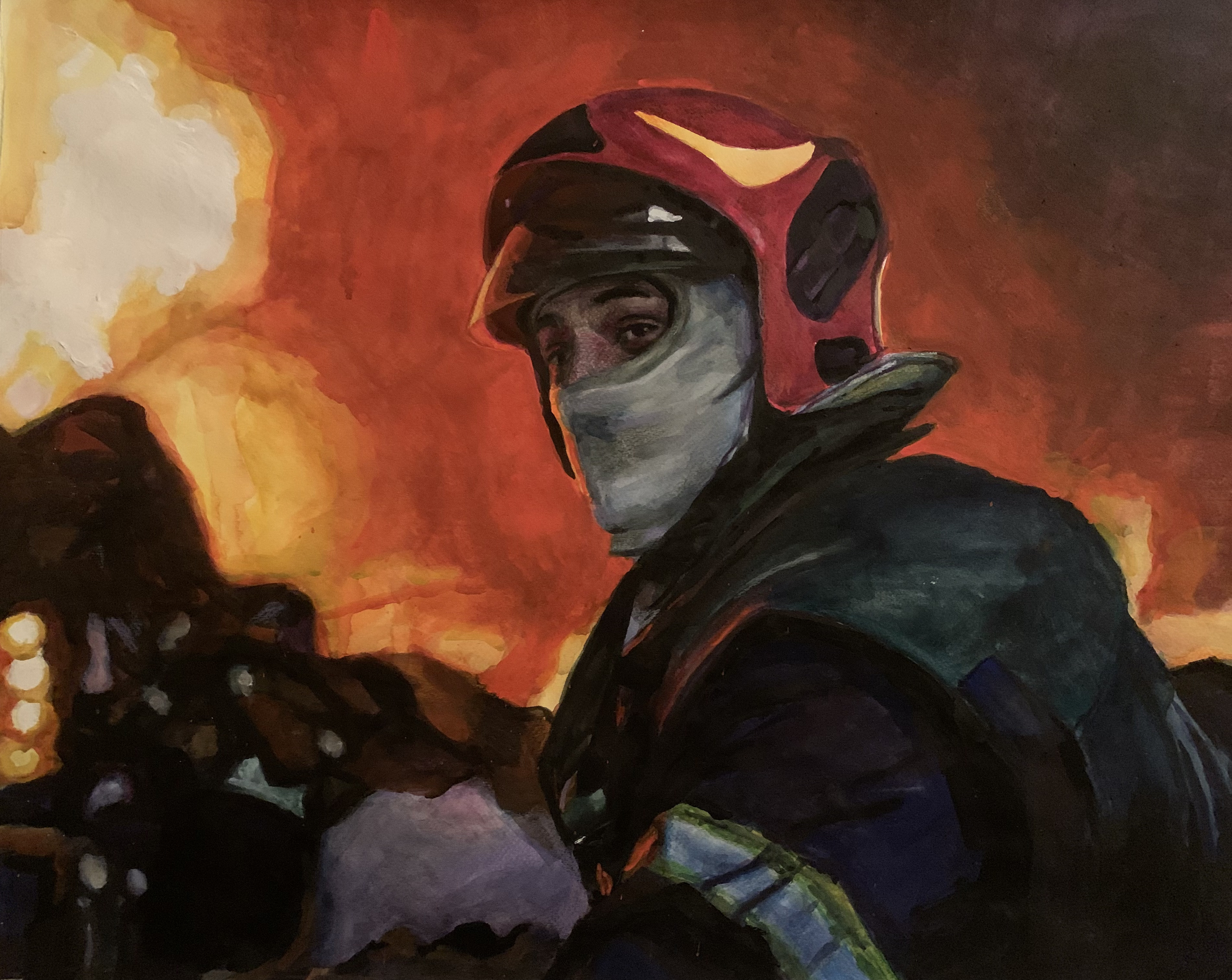 "Heroes without weapons 1.0" 
watercolor, coloured pencils, gouache. 
55x65cm. 2022