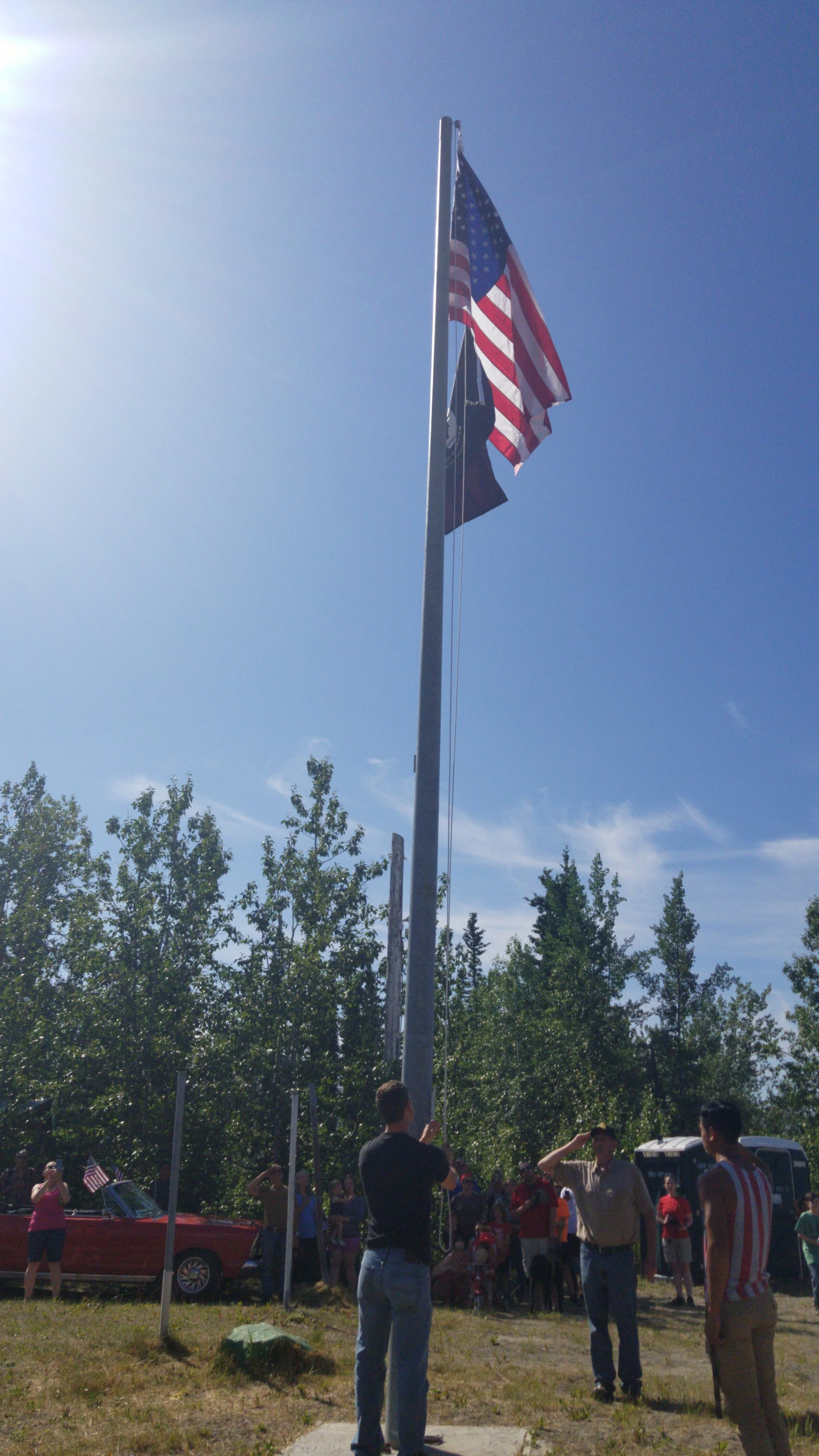 4th of July saluting the flags