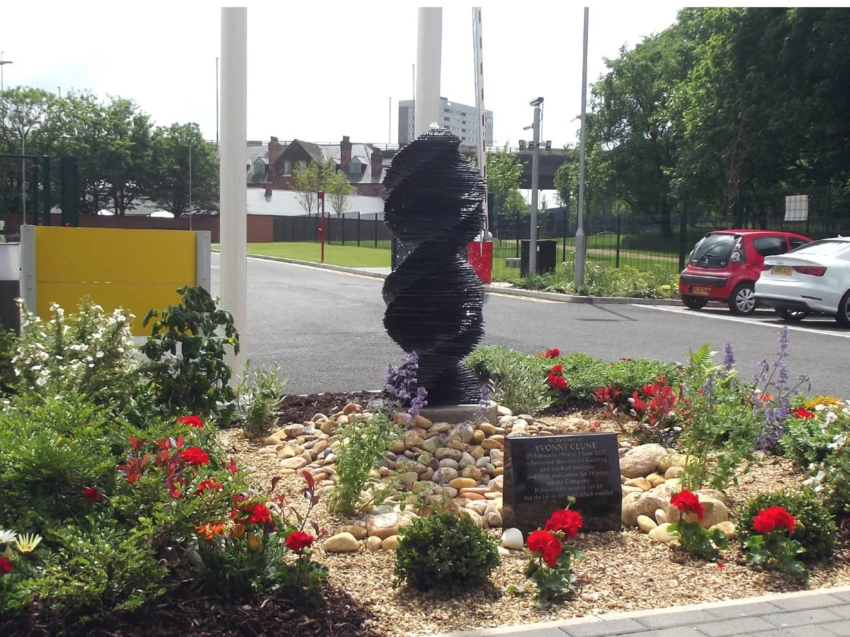 Shaun Gagg's Original Stacked Slate Sculpture, Garden Water Feature, Swirl, Fountain, Waterfall.