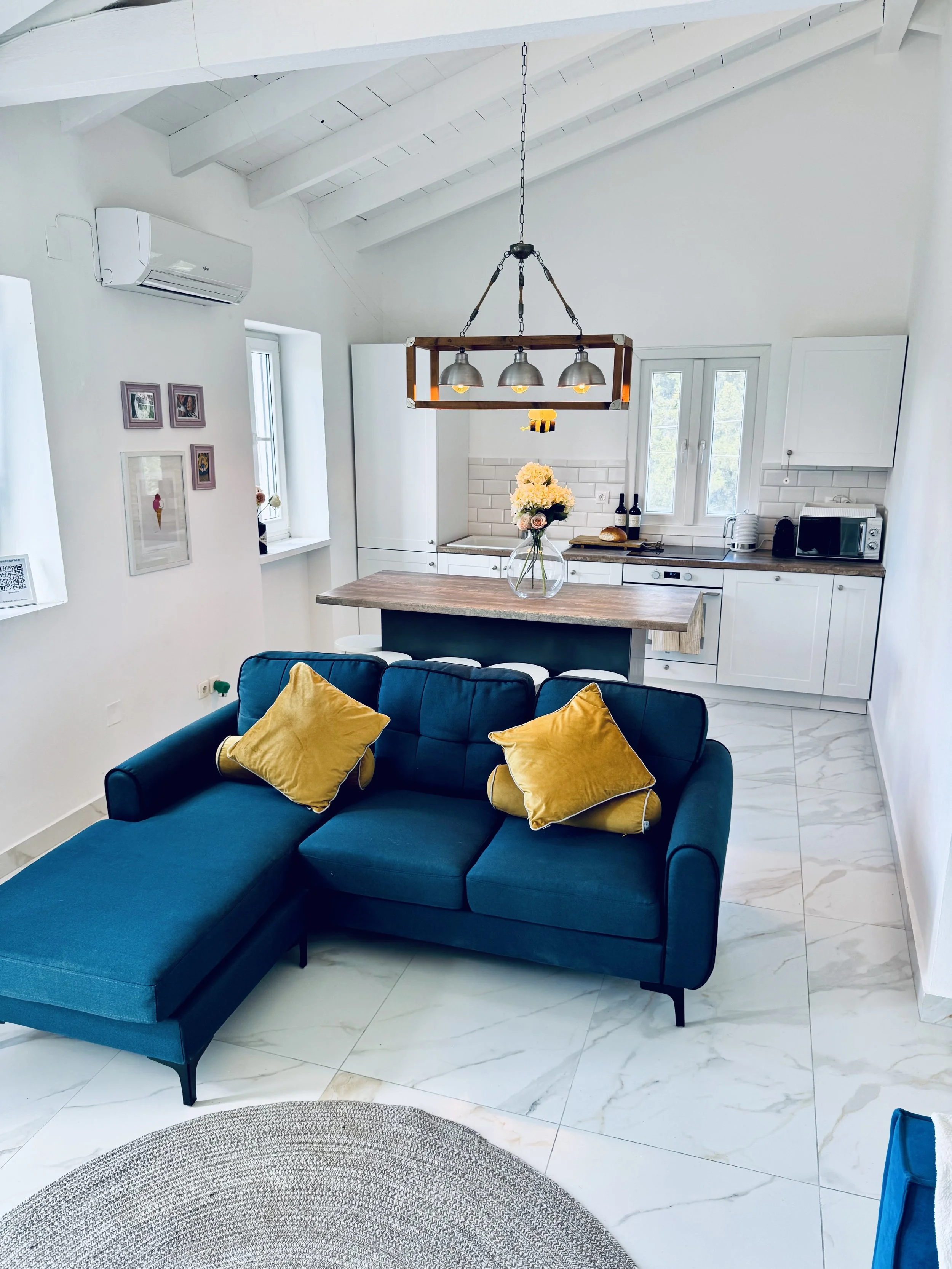 First Floor Kitchen Diner at The Yellow house Kassiopi