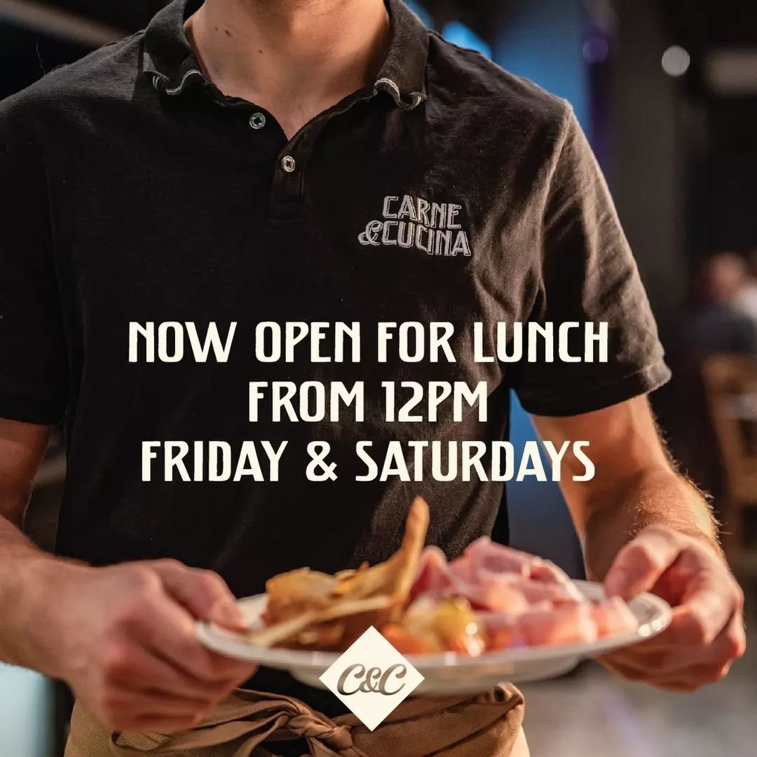 Got weekend plans? Time to switch them up! Starting this Saturday, 21 September, Carne &amp; Cucina is now open for lunch from 12pm&nbsp;🍝 Whether you&rsquo;re in the mood for a long, lazy lunch with mates or just craving a delicious meal to break u
