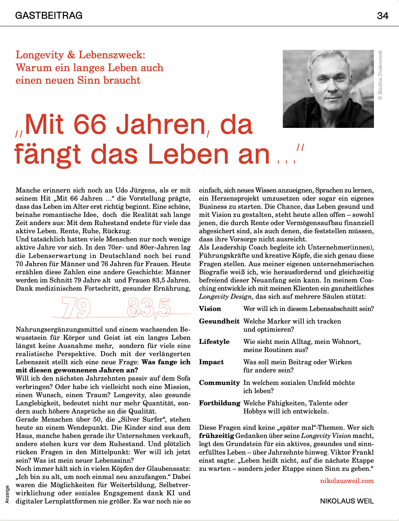 Interview Nikolaus Weil for Femme Vitale epaper