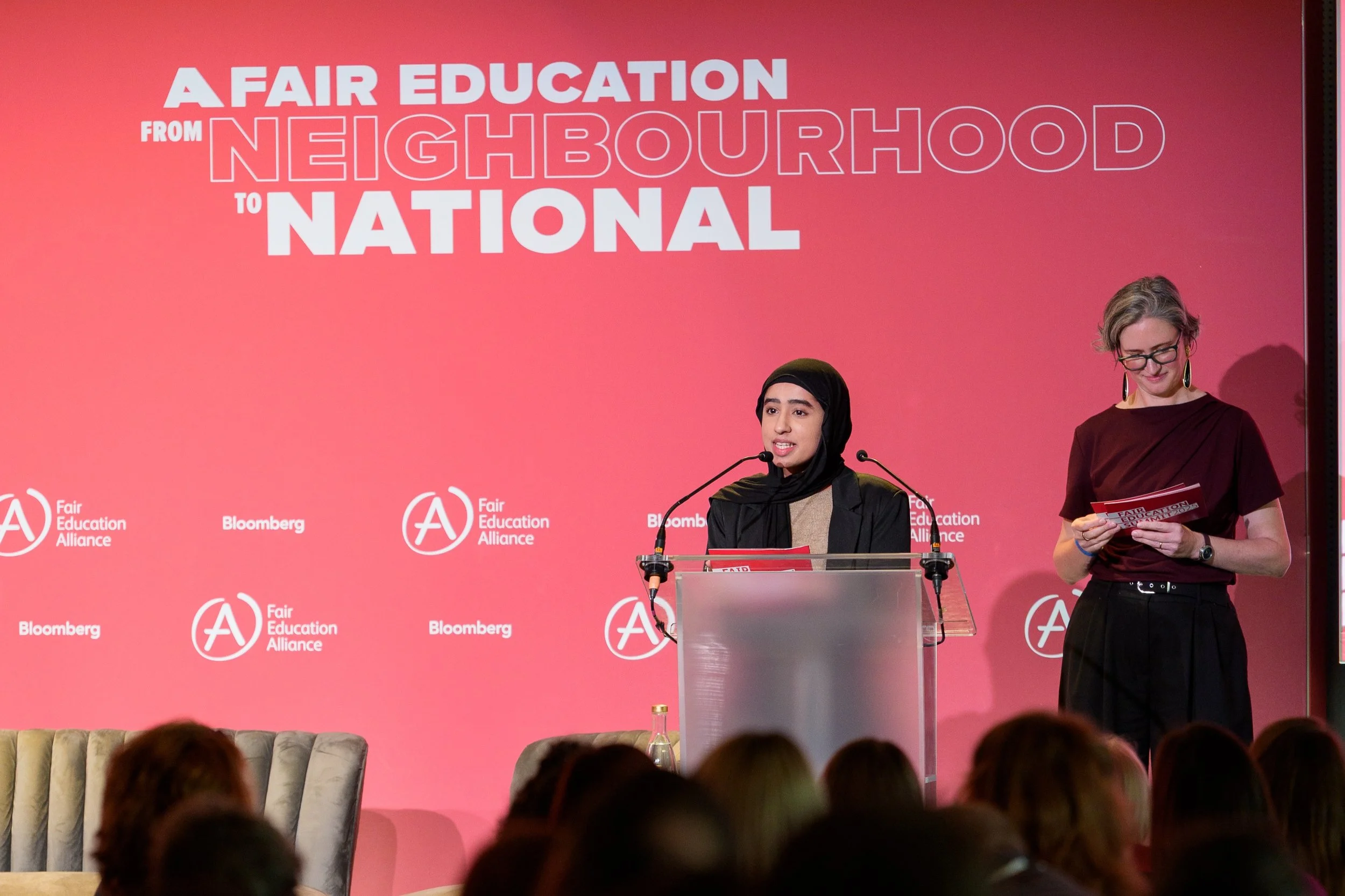 Aisha announces the FEA’s new Collaboration Partnerships at the Fair Education Summit