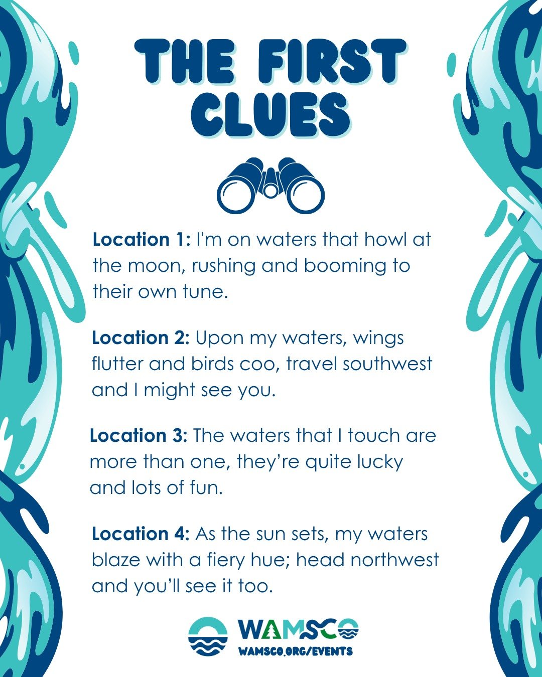 🎉🔍 The Hunt is ON! 🔍🎉

The first batch of clues for our Where&rsquo;s WAMSCO Scavenger Hunt has officially dropped! 🗺️✨

Grab your friends/family, your sense of adventure, and maybe a magnifying glass 🔎 &mdash; it's time to hit the road and sta