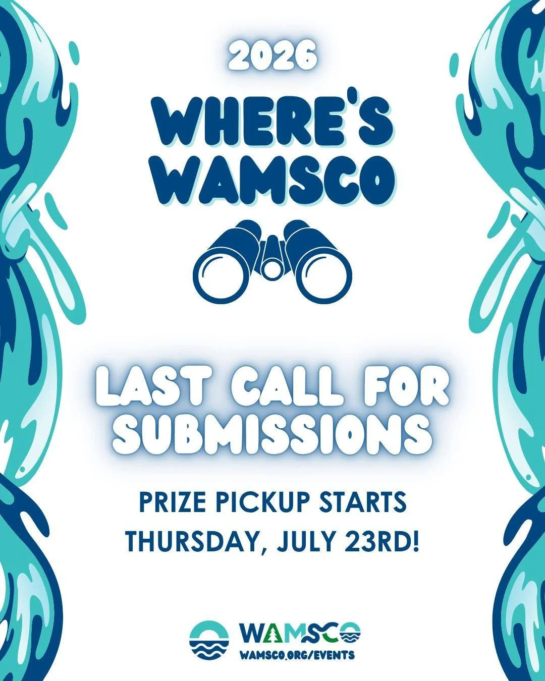 ⏰🔍 LAST CALL FOR WHERE'S WAMSCO SUBMISSIONS! 🌊🔍

The finish line is in sight! All team photos and scavenger hunt submissions are due by the end of the day Sunday, July 19th.

Haven&rsquo;t found all 4 WAMSCO treasure boxes yet? Don&rsquo;t worry &