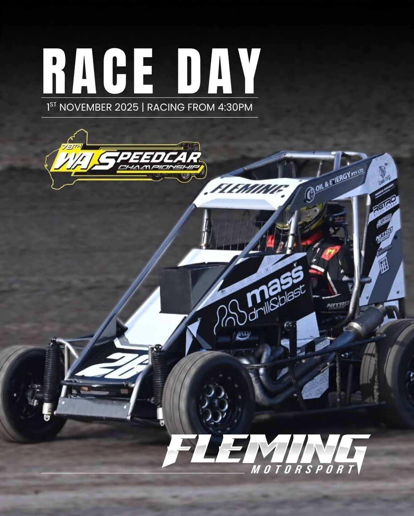 🏆 It's title time! 🏆

We have  the 78th WA Speedcar Championship tonight! 

🕟 Engine starts: 4:30 PM
🔥 Hot Laps: 5:00 PM
🏁 First Race: 6:20 PM

Can&rsquo;t make it to the track? Catch all the action live on Clay-Per-View! 🎥📺

🏁 𝙁𝙡𝙚𝙢𝙞𝙣𝙜