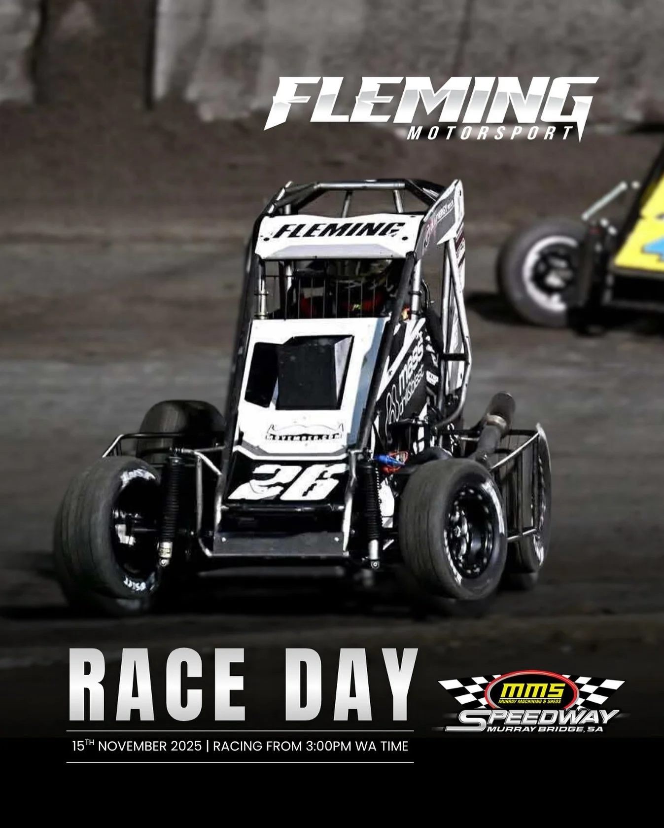 Get up it's race day! 

Tonight we have the SA Speedcar Championship. The team has made the journey over to Murray Bridge, feeling good ready to go. 

🔥 Hot Laps/Qualifying: 3:00 PM
🏁 Racing Starts: 4:00PM
(WA time) 

Can&rsquo;t make it to the tra