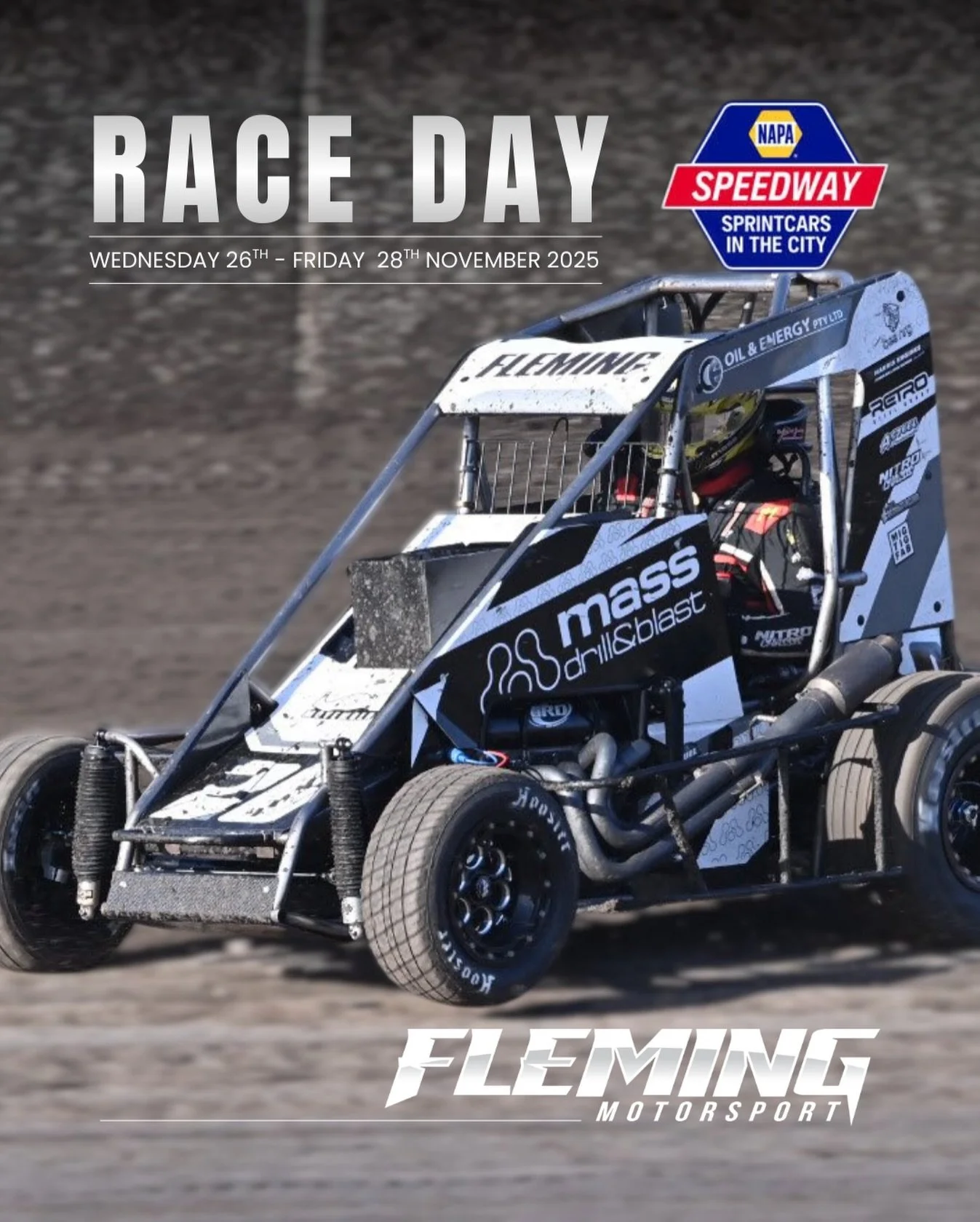 Get up it's race day! 

Tonight we kick start the week with night one of NAPA! The team are back in Adelaide ready for an exciting week of racing. Stay tuned for all the updates. 

🔥 Engine Starts: 3:30PM
🏁 Hot Laps: 4:00PM
🔥 Heat Race: 5:30PM
🏁 