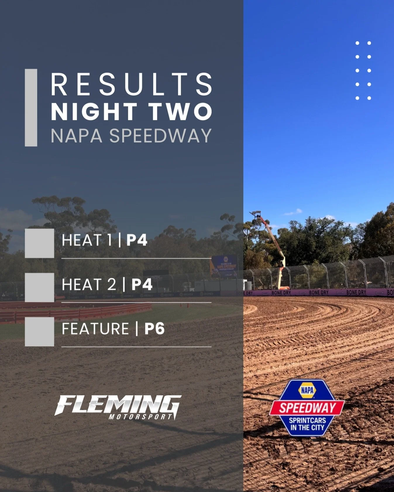 Night two done and dusted at NAPA speedway! 

Another big night, the team is now regrouping, resetting, and coming back swinging for Night 3 tomorrow 🔥

🏁 𝙁𝙡𝙚𝙢𝙞𝙣𝙜 𝙈𝙤𝙩𝙤𝙧𝙨𝙥𝙤𝙧𝙩 𝙥𝙧𝙤𝙪𝙙𝙡𝙮 𝙨𝙪𝙥𝙥𝙤𝙧𝙩𝙚𝙙 𝙗𝙮 🏁
MASS Drill &amp