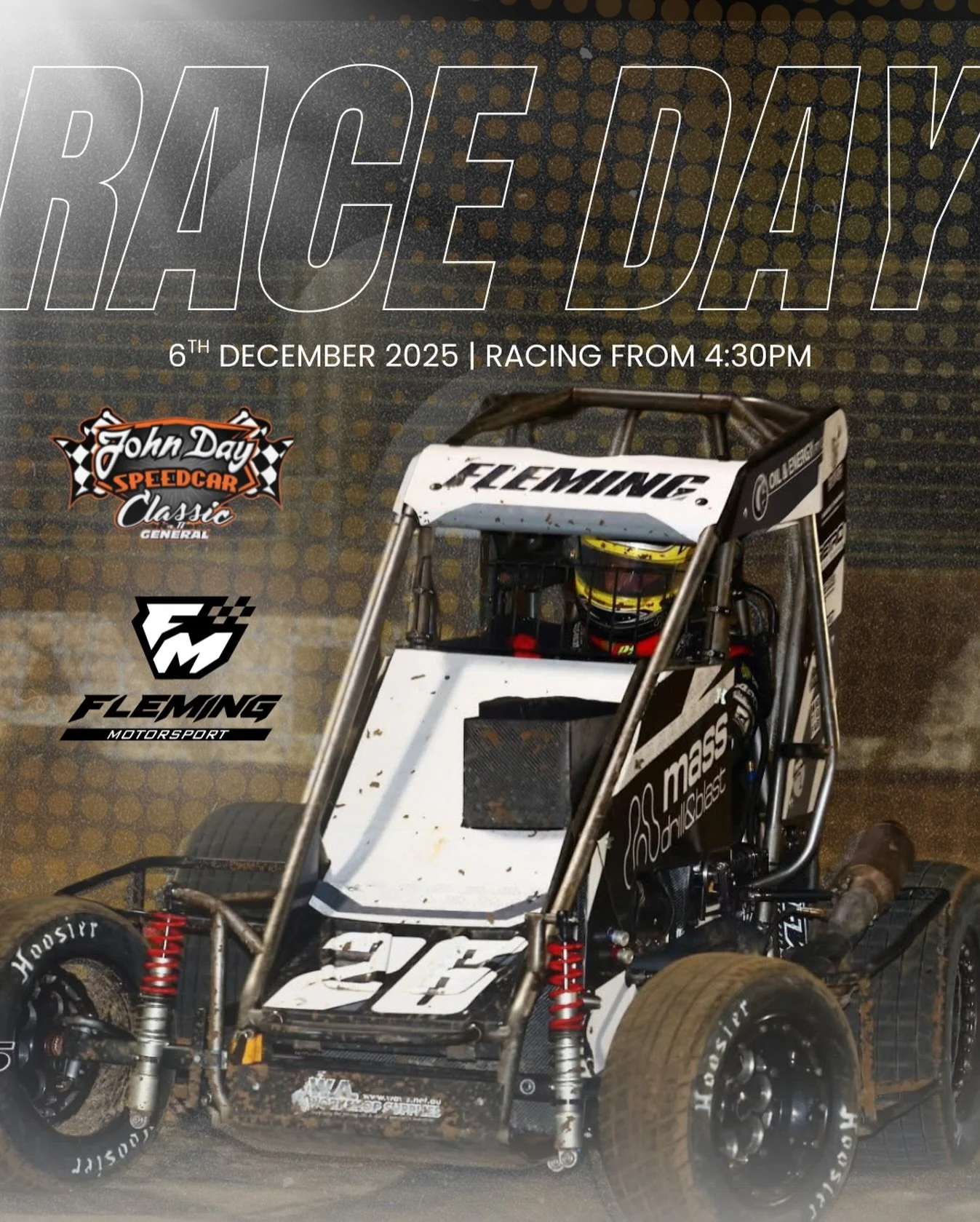 Get up it's race day! 

Tonight is the John Day Speedcar Classic. Stay tuned for all the updates. 

Engine Starts: 4:30PM
Heat Races: 6:00PM
Dash from: 7:20PM
Feature Race: 9:00PM

Can&rsquo;t make it to the track? Catch all the action live on Clay-P