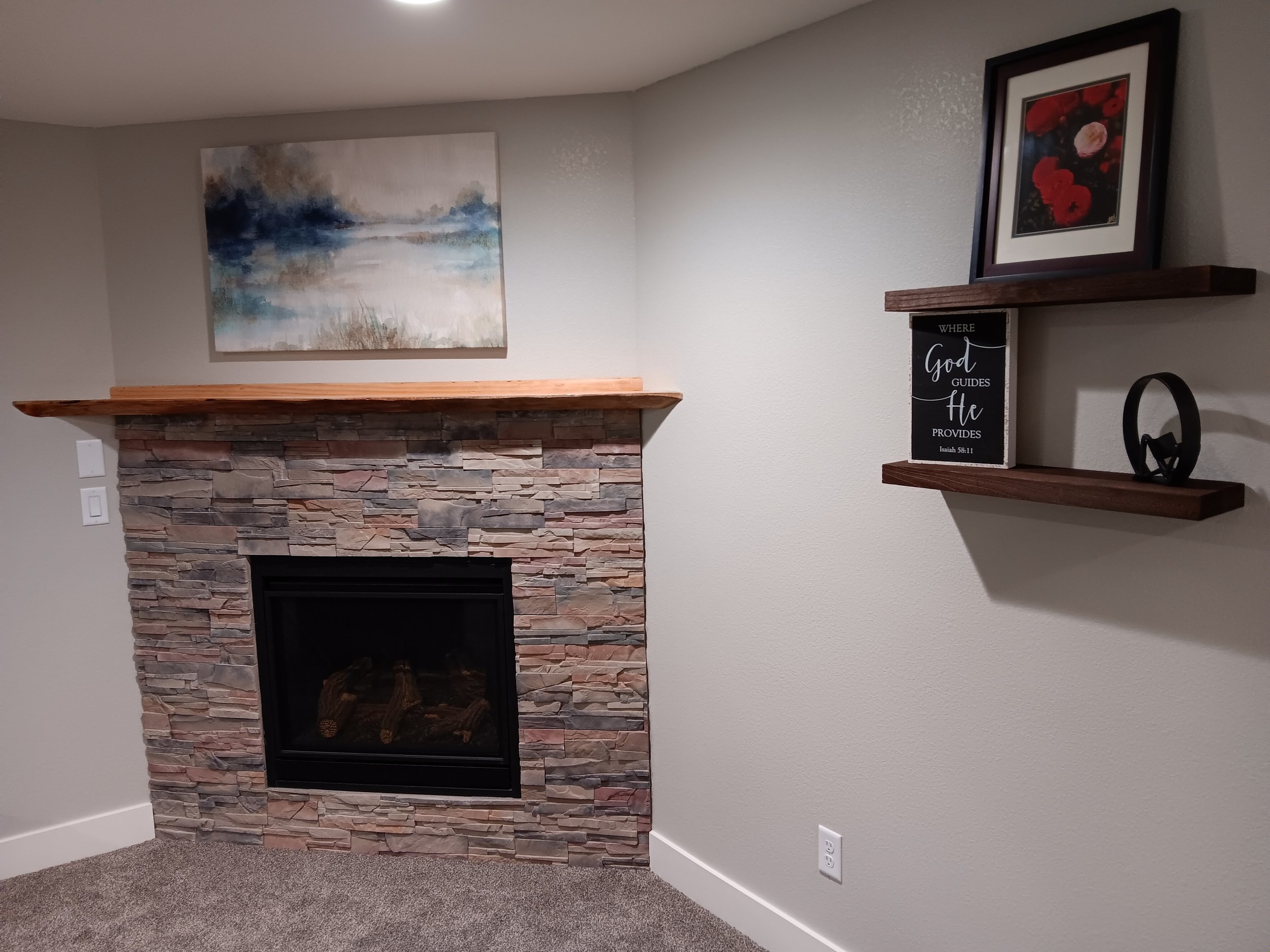 SHELVES AND ART WORK