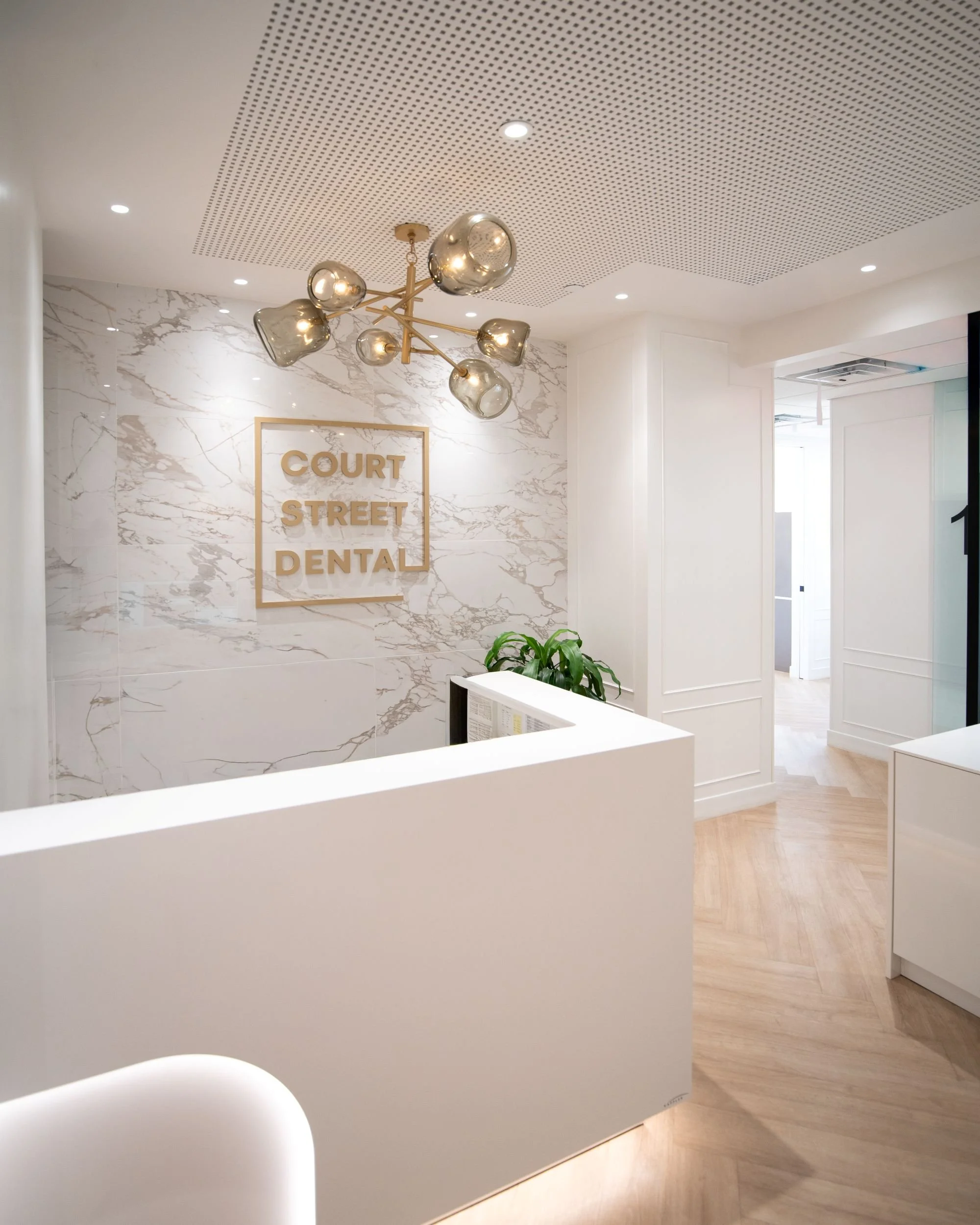 nyc reception desk waiting area design