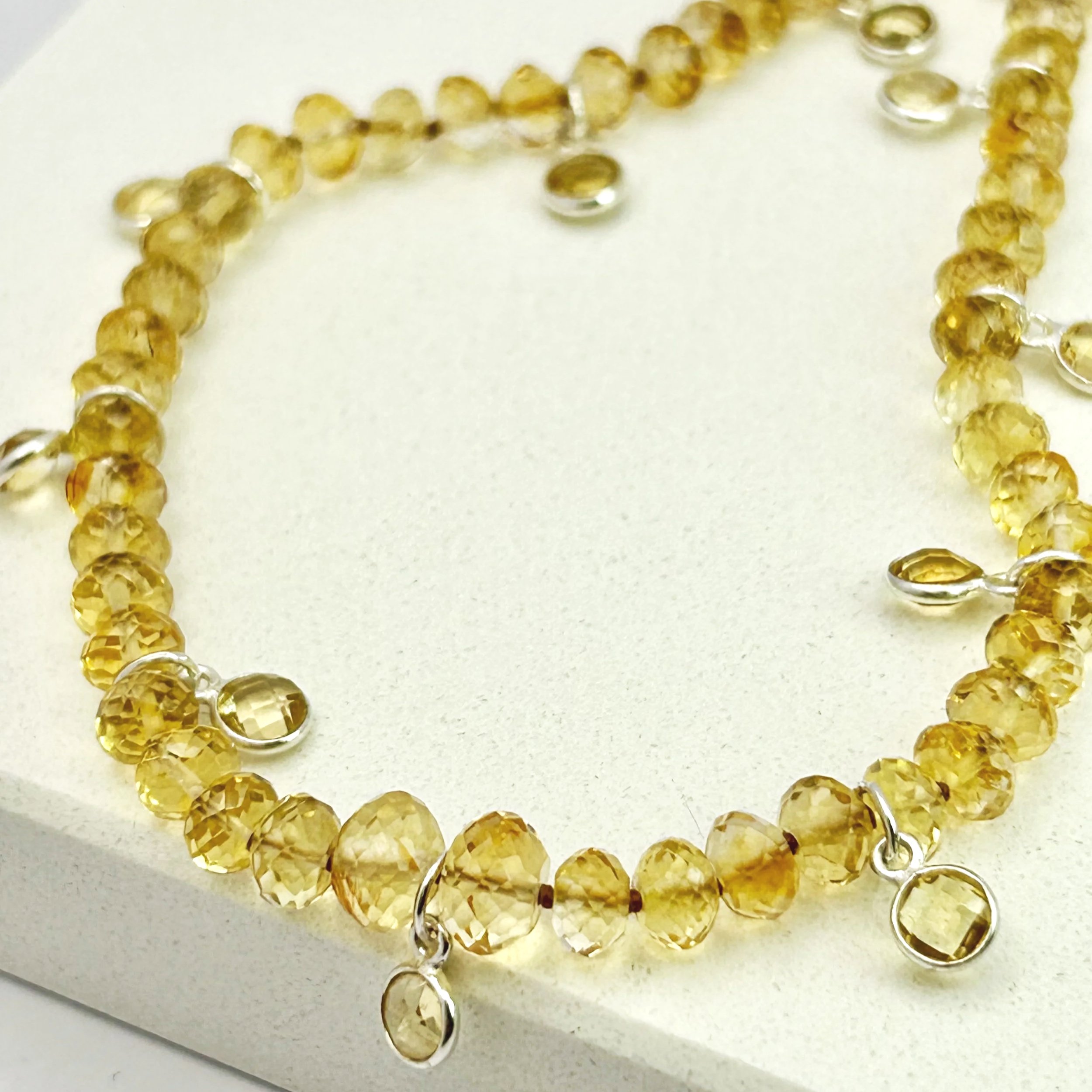 Citrine Cascade Faceted Bead Necklace