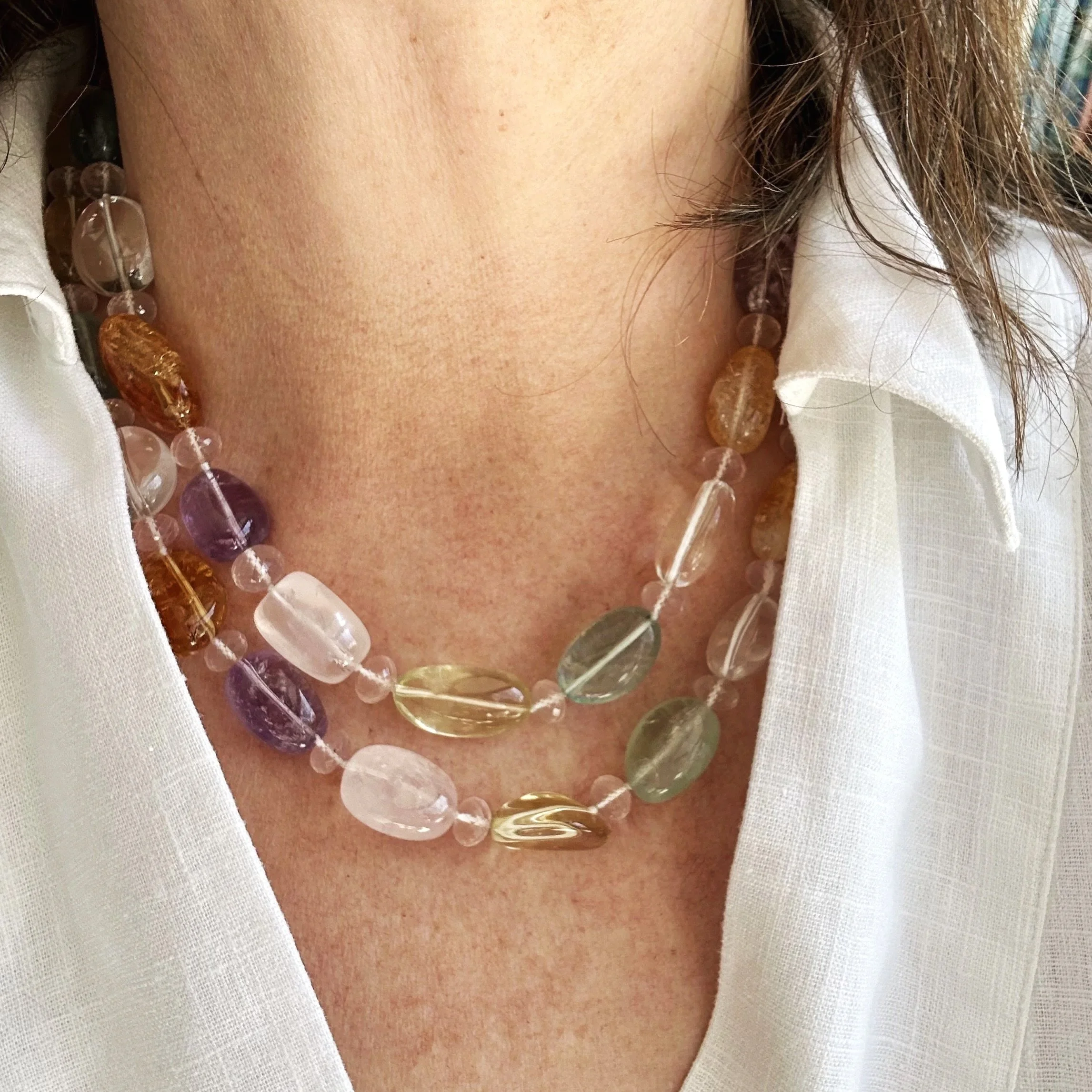Candy Crystal Double Row Bead Necklace