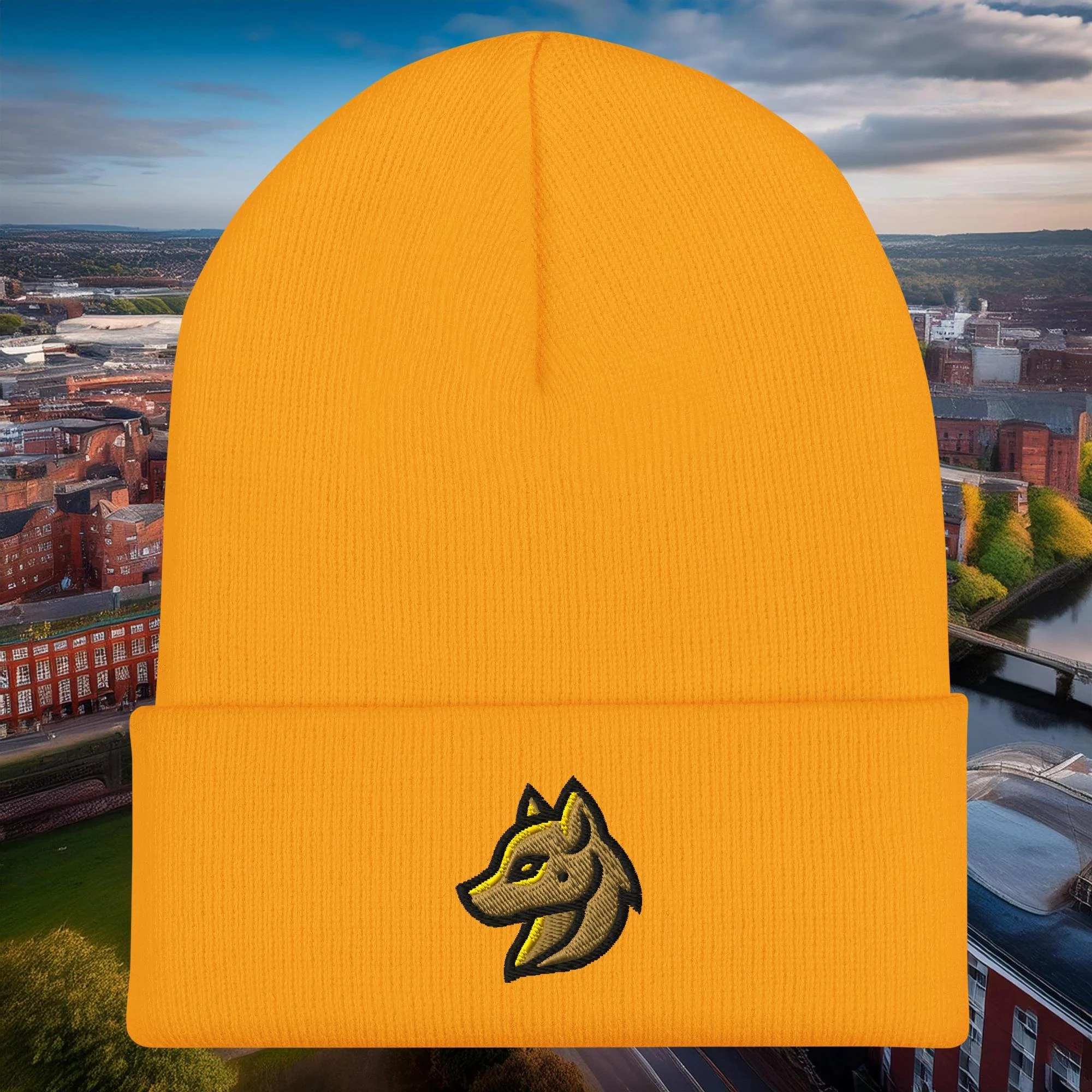 Wolves Wolf Head Cuffed Beanie