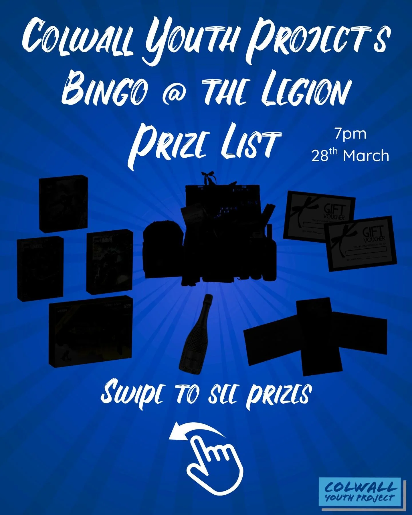 🎉 Charity Bingo Night for Colwall Youth Project 🎉

📅 Saturday 28th March
🕖 7:00pm (Heads down!)
📍 Tal Royal British Legion, 8 Crescent Rd, Colwall, Malvern, WR13 6QW

We&rsquo;ve got a new home and we need your help to make it ours! Join us for 