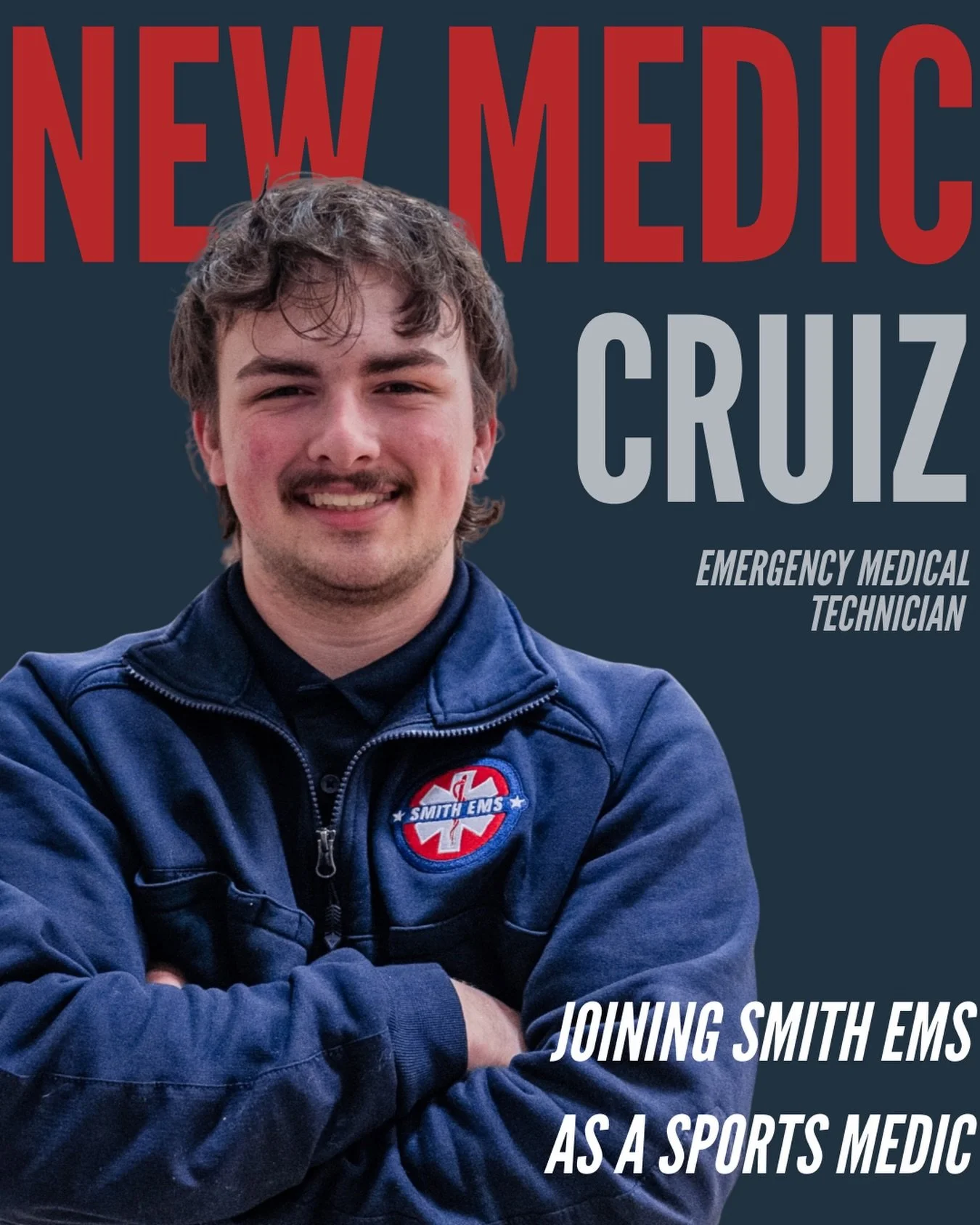 🚑 Welcome to the Team, Cruiz!

We&rsquo;re excited to welcome Cruiz to the Smith EMS team as a Sports Medic.

Cruiz is a Certified EMT who works full-time on a 911 ambulance in rural Wisconsin, bringing real-world emergency response experience to th