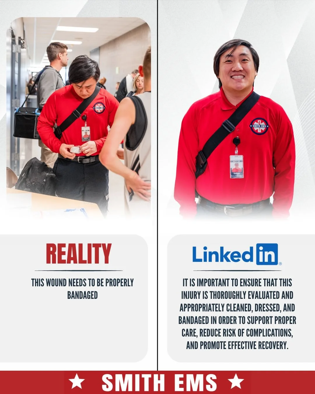 LinkedIn makes it sound perfect. 
Reality is simple: treat the injury, take care of the athlete.