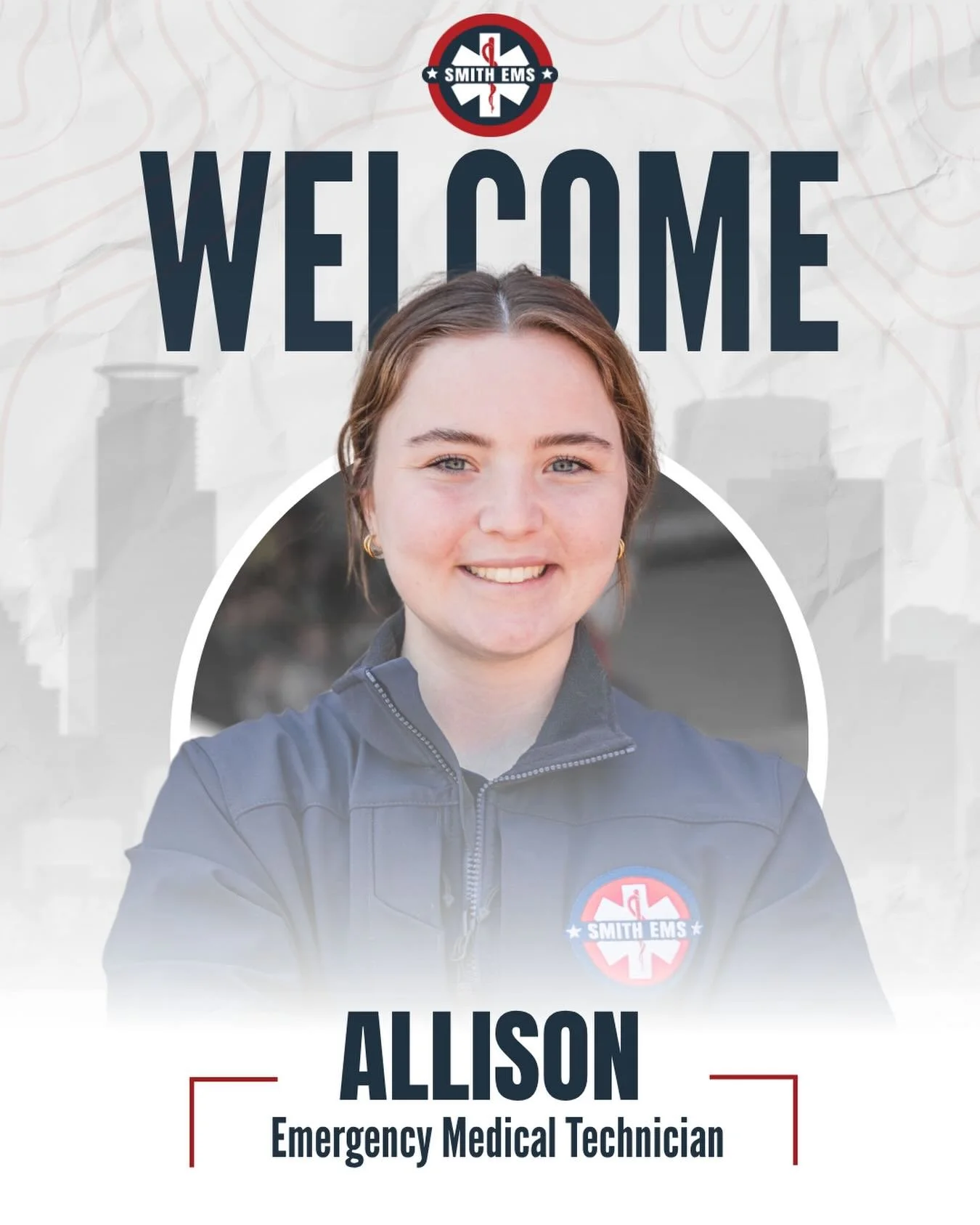 🚑&nbsp;Welcome to the Team, Allison!

We&rsquo;re excited to welcome&nbsp;Allison&nbsp;to Smith EMS as a&nbsp;Sports Medic.

Allison is a&nbsp;Certified EMT&nbsp;and student-athlete at Hamline University, studying&nbsp;Neuroscience and Exercise Scie