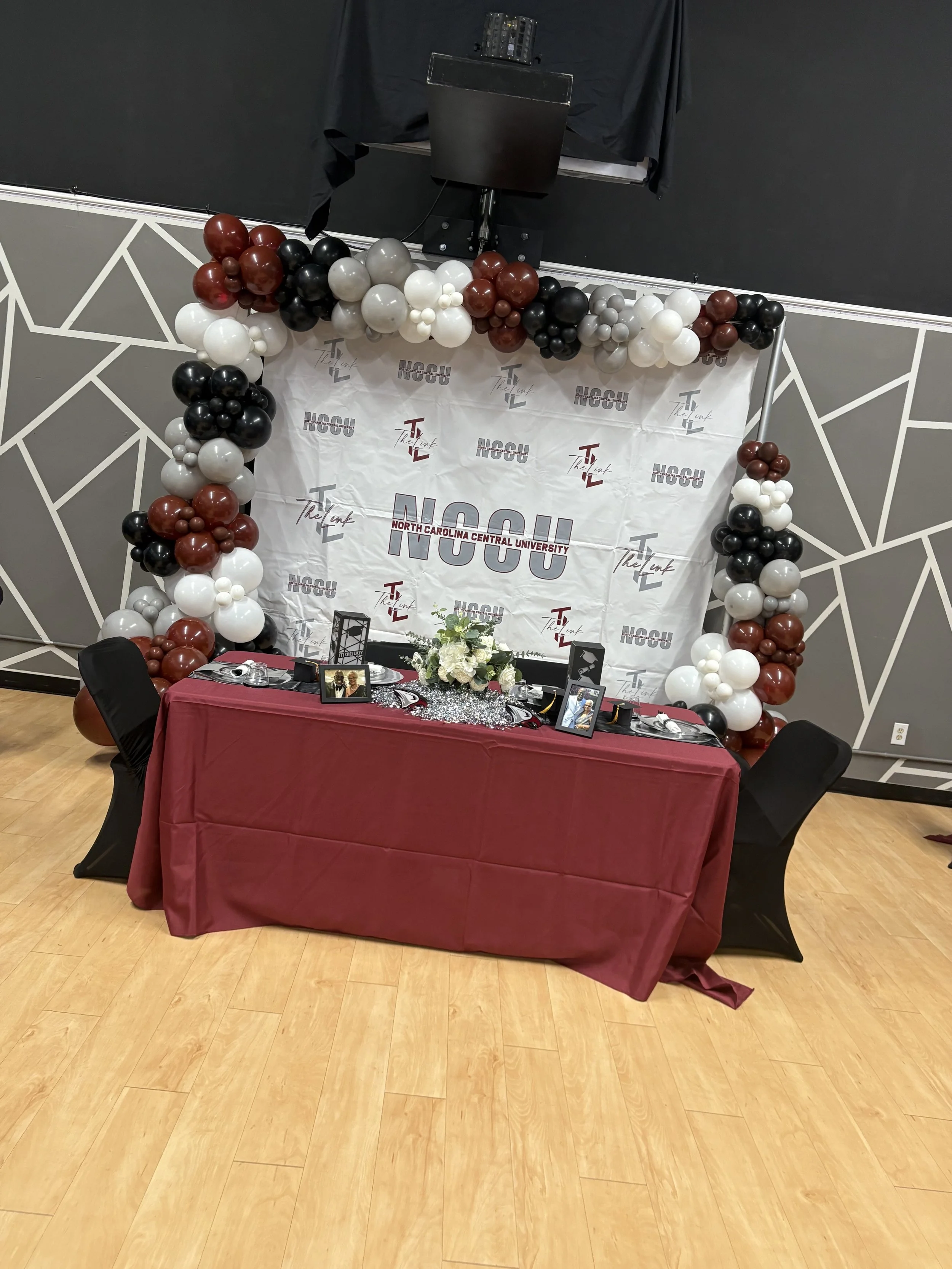 NCCu Grad Backdrop & Balloons