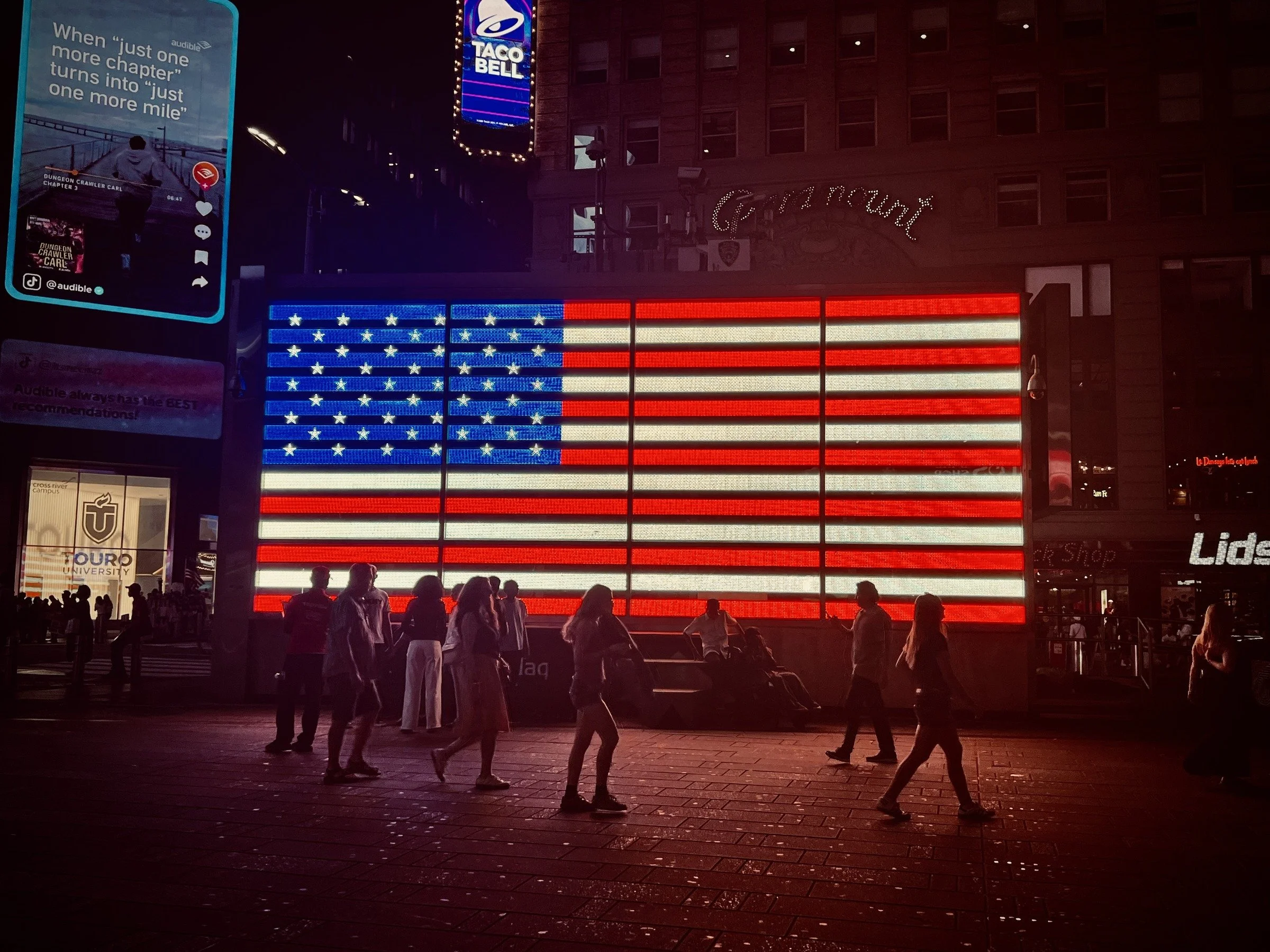 Under the Illuminated Flag