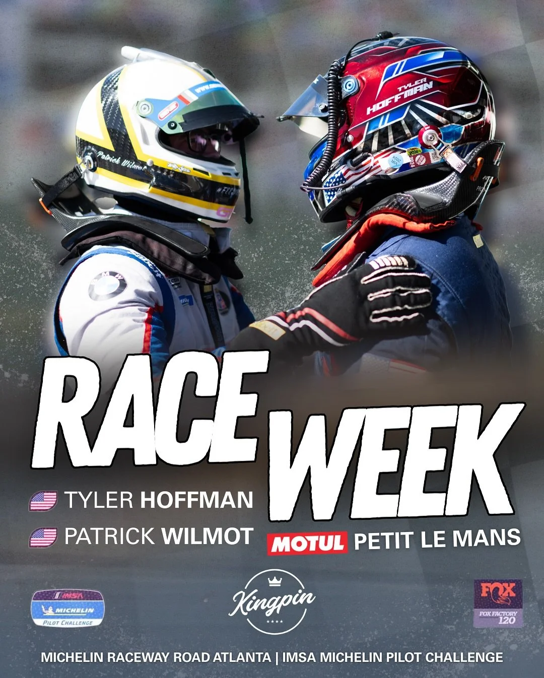 It&rsquo;s Race Week at Road Atlanta! 🏁 Watch the Fox Factory 120 LIVE this Friday! Coverage begins at 12:40PM on Peacock, YouTube, and IMSA.TV 🏆 #MotulPetitLeMans