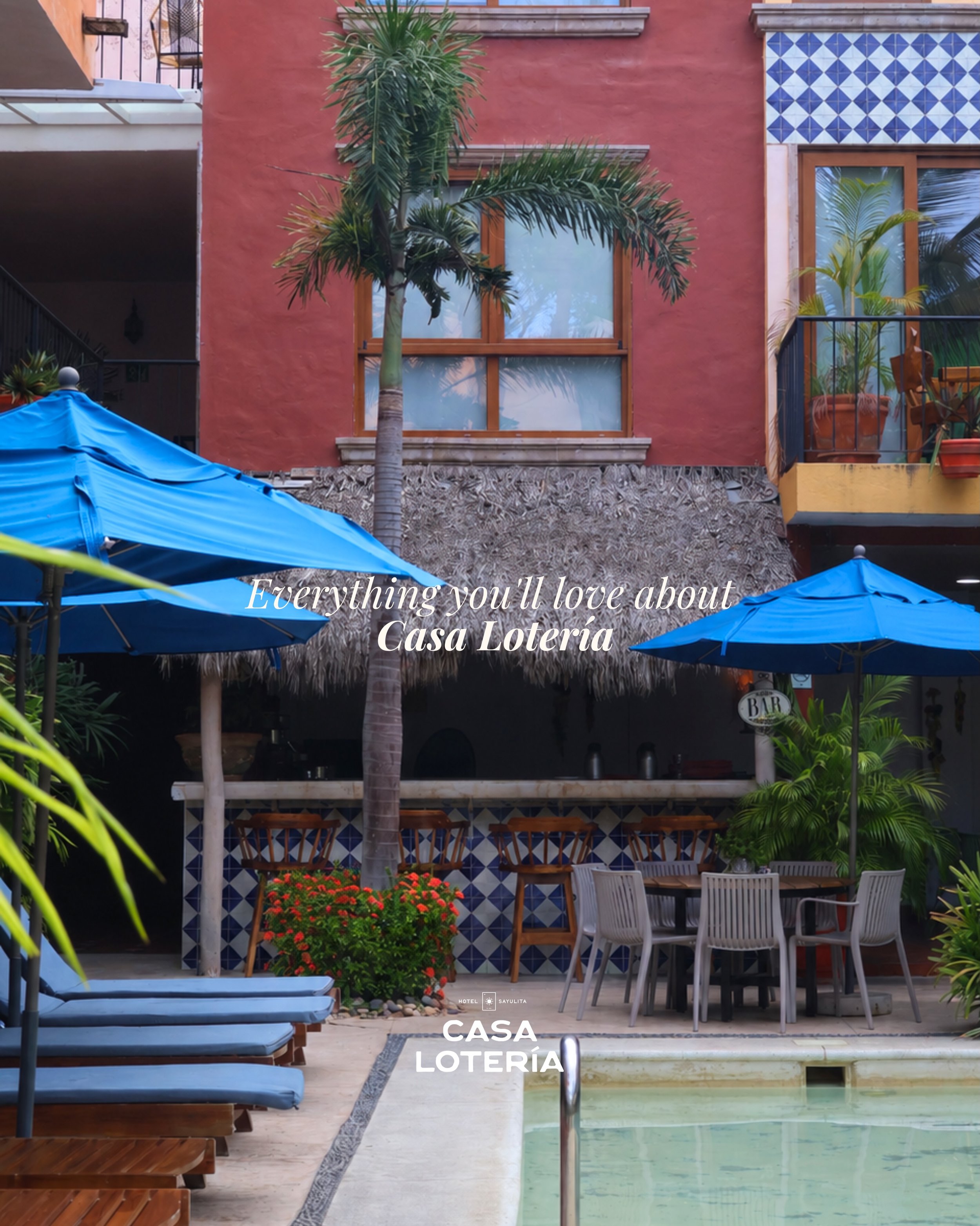 This is Casa Loter&iacute;a at home away from home.
A Mexican hotel with charm, tropical corners and warm details in the heart of Sayulita. The perfect place to slow down, relax and feel

Save this for your next trip
Book your stay at Casa Loter&iacu