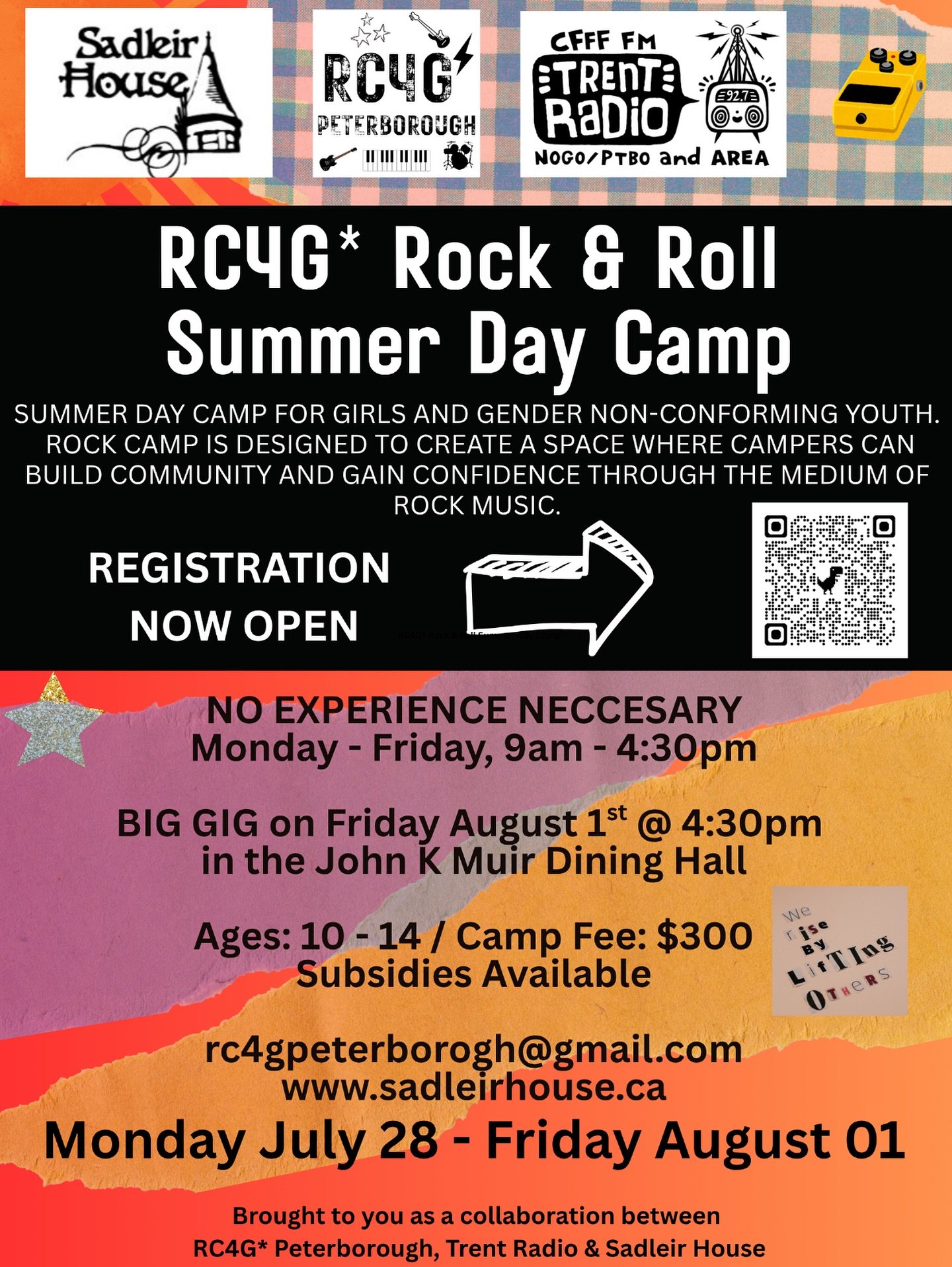 Rock Camp registration is officially open. 

REGISTRATION FORM: https://forms.gle/Pkpm4z7TFor1v1X96

After being on pause since August 2019, we&rsquo;re so excited to bring Rock Camp back to Peterborough!!! Thanks to a wonderful collaboration with Sa