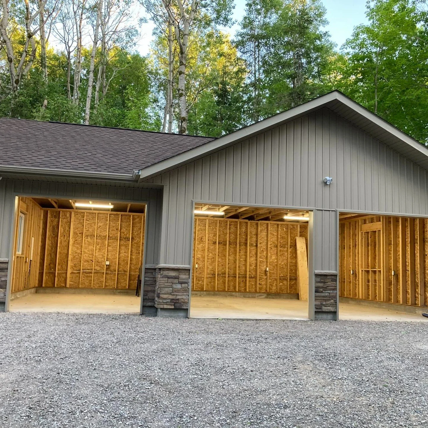 Work went well, and the garage is 95% done! Garage doors are on the way. Very happy with the progress so far!