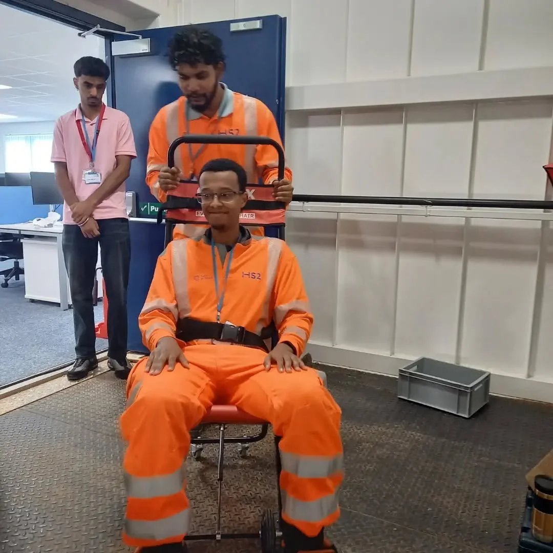 Another busy day working at Millennium Point in Birmingham. Training the guys who are working on the new Curzon Street Railway Station. If you would like your staff trained or your chairs servicing please call Paul on 07412 394622. #EvacChair #evac #