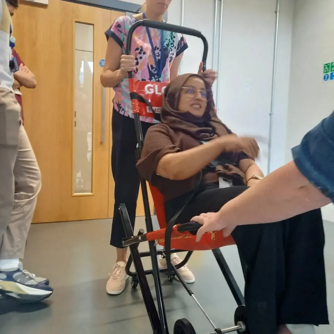 Big day multiple training courses back to back in Birmingham. lovely to meet so many enthusiastic people who all enjoyed their Evacuation chair Operator training. If you would like your staff trained or your chairs servicing please call Paul on 07412