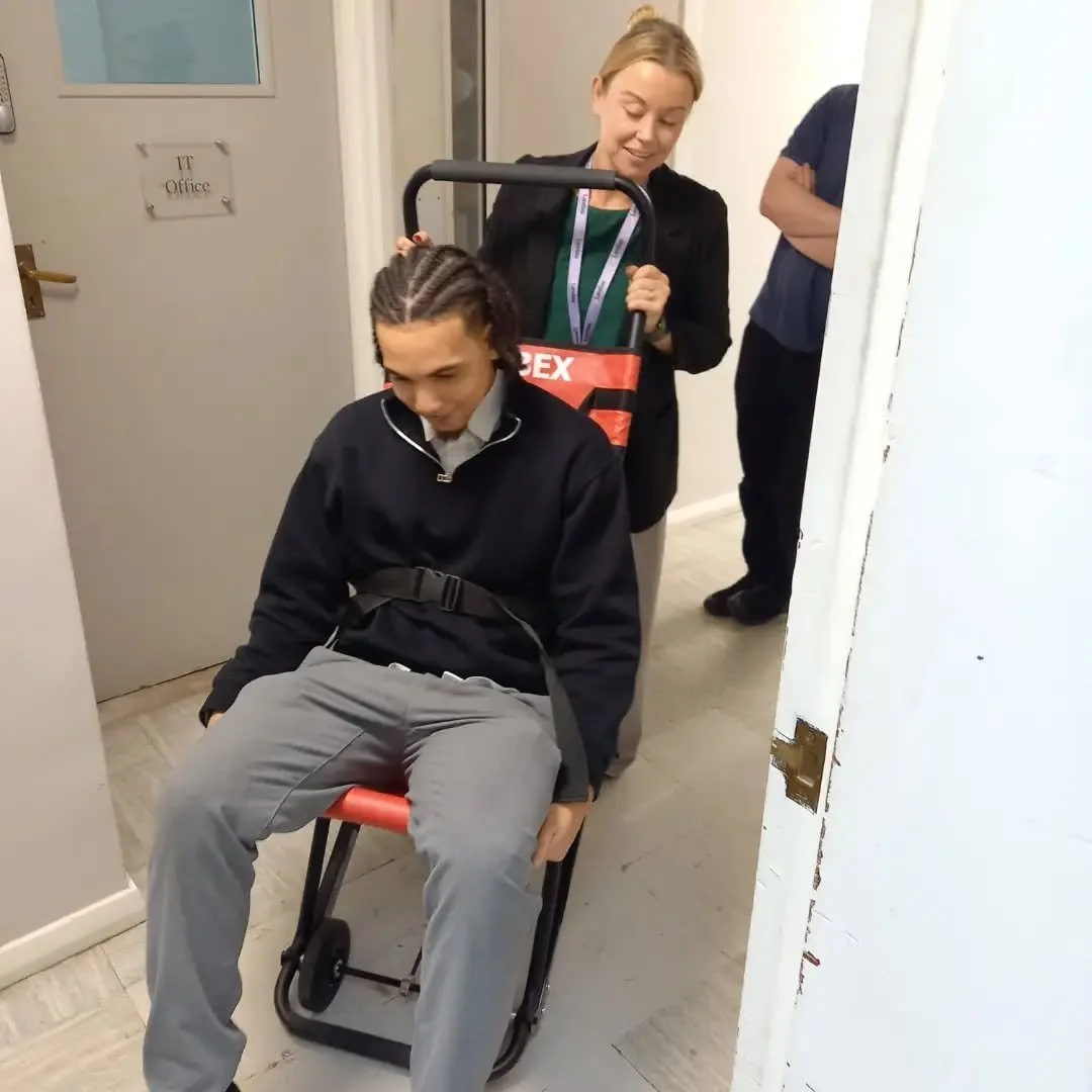 Working at Wellington in Telford today carrying out EvacChair and Evac Sledge training. Please call Paul if you would like your staff trained or equipment servicing on 07412 394622.#EvacChair #evac #Telford #servicing #training